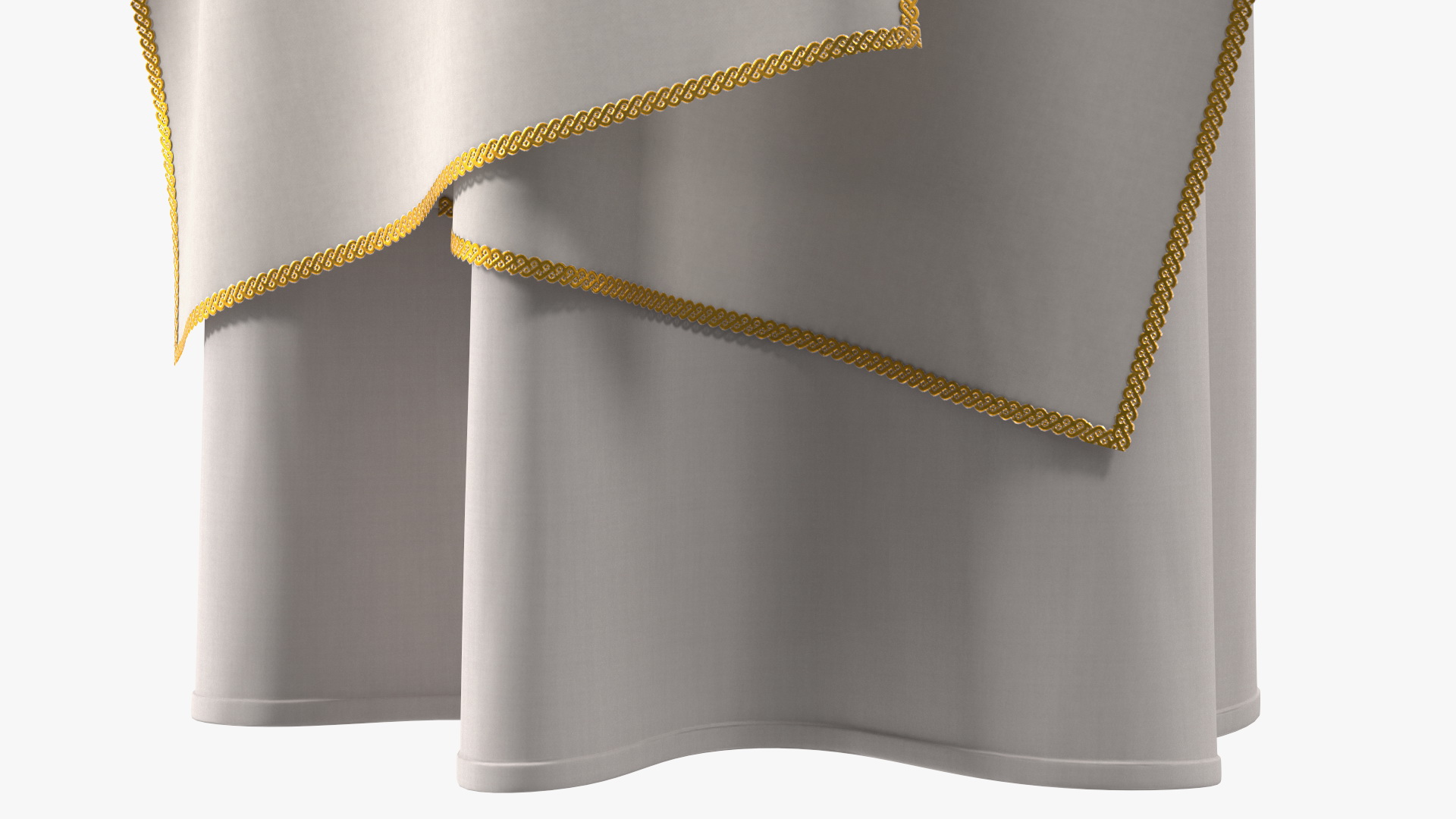 3D Humeral Veil Vestment with Gold Cross Embroidery model