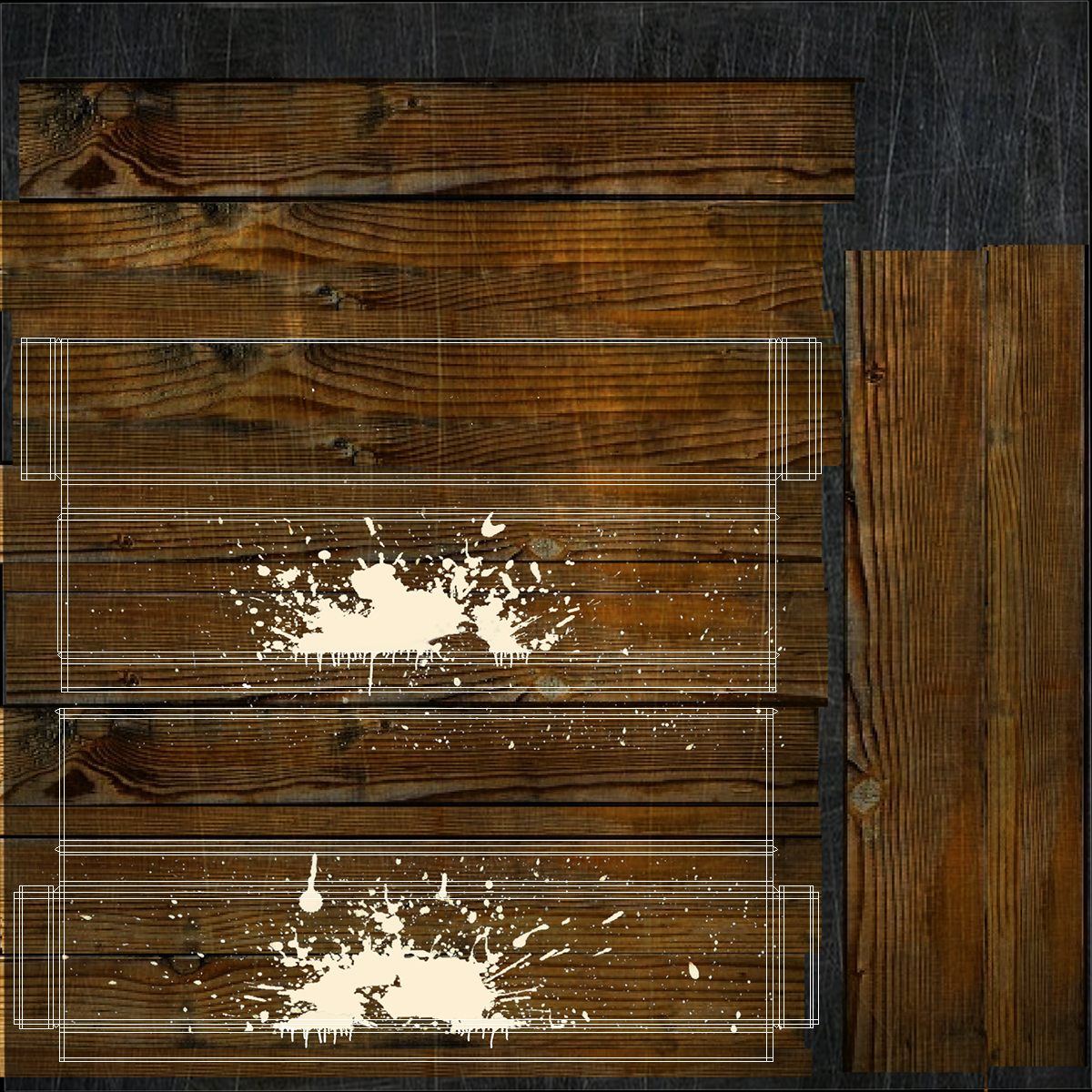 3D Old Wooden Stepladder