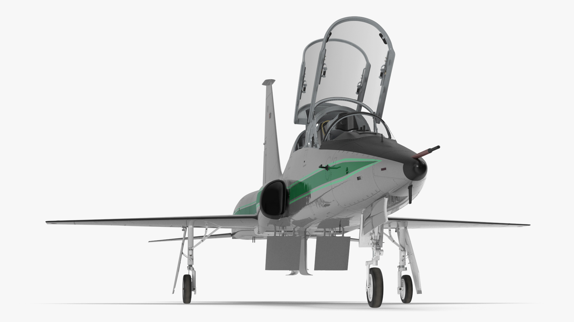 Two-seat Supersonic Jet Trainer Grey Rigged for Cinema 4D 3D