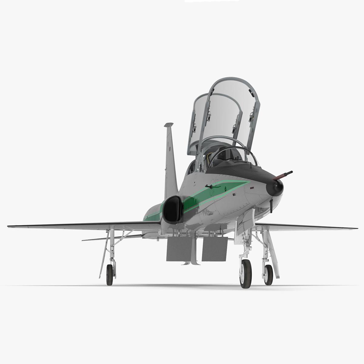 Two-seat Supersonic Jet Trainer Grey Rigged for Cinema 4D 3D