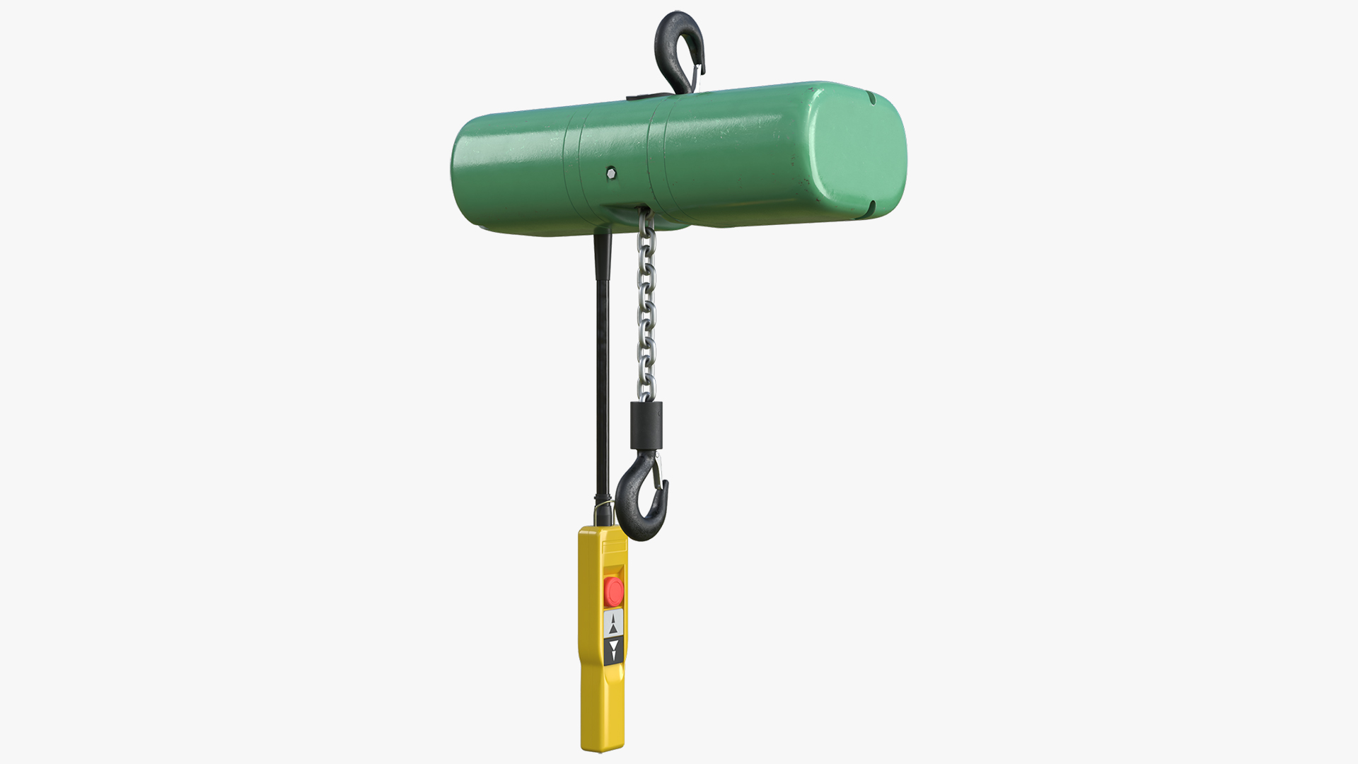 Industrial Lifting Hoist with Chain Hook 3D model preview