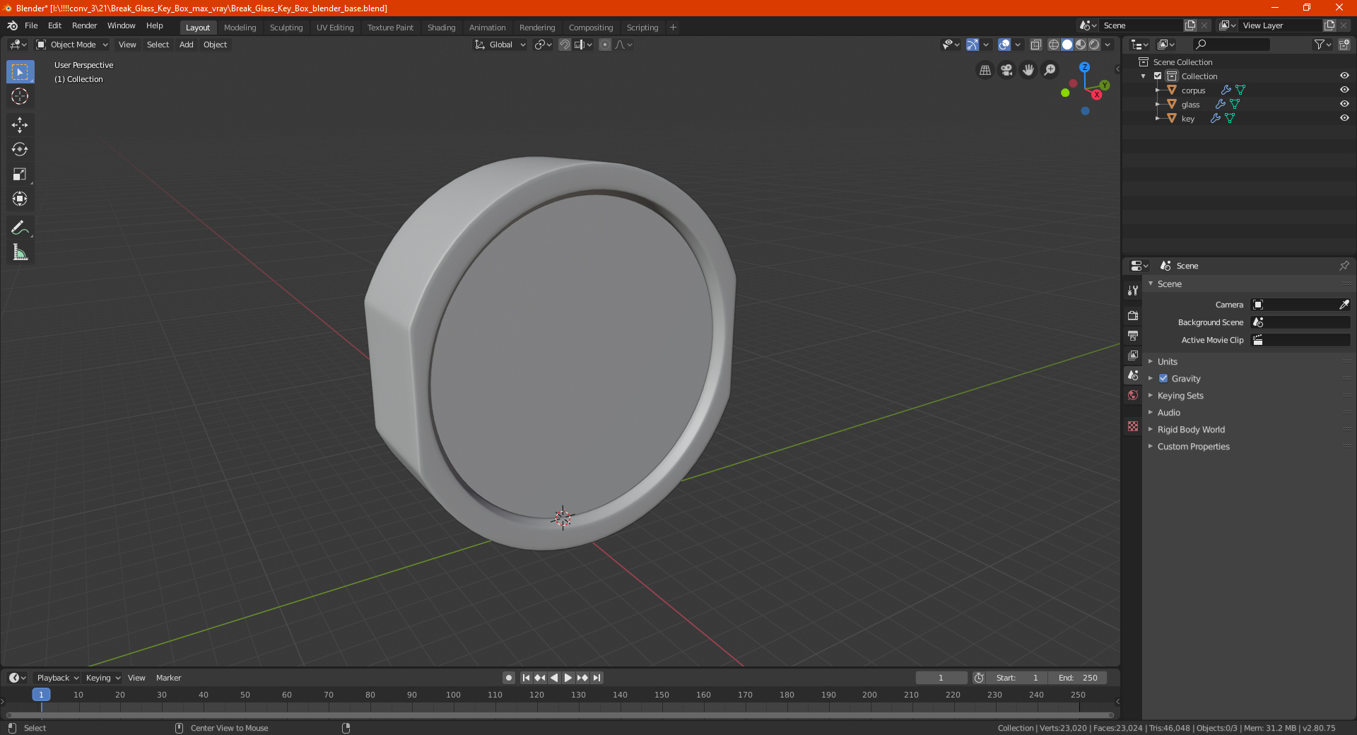 Break Glass Key Box 3D model