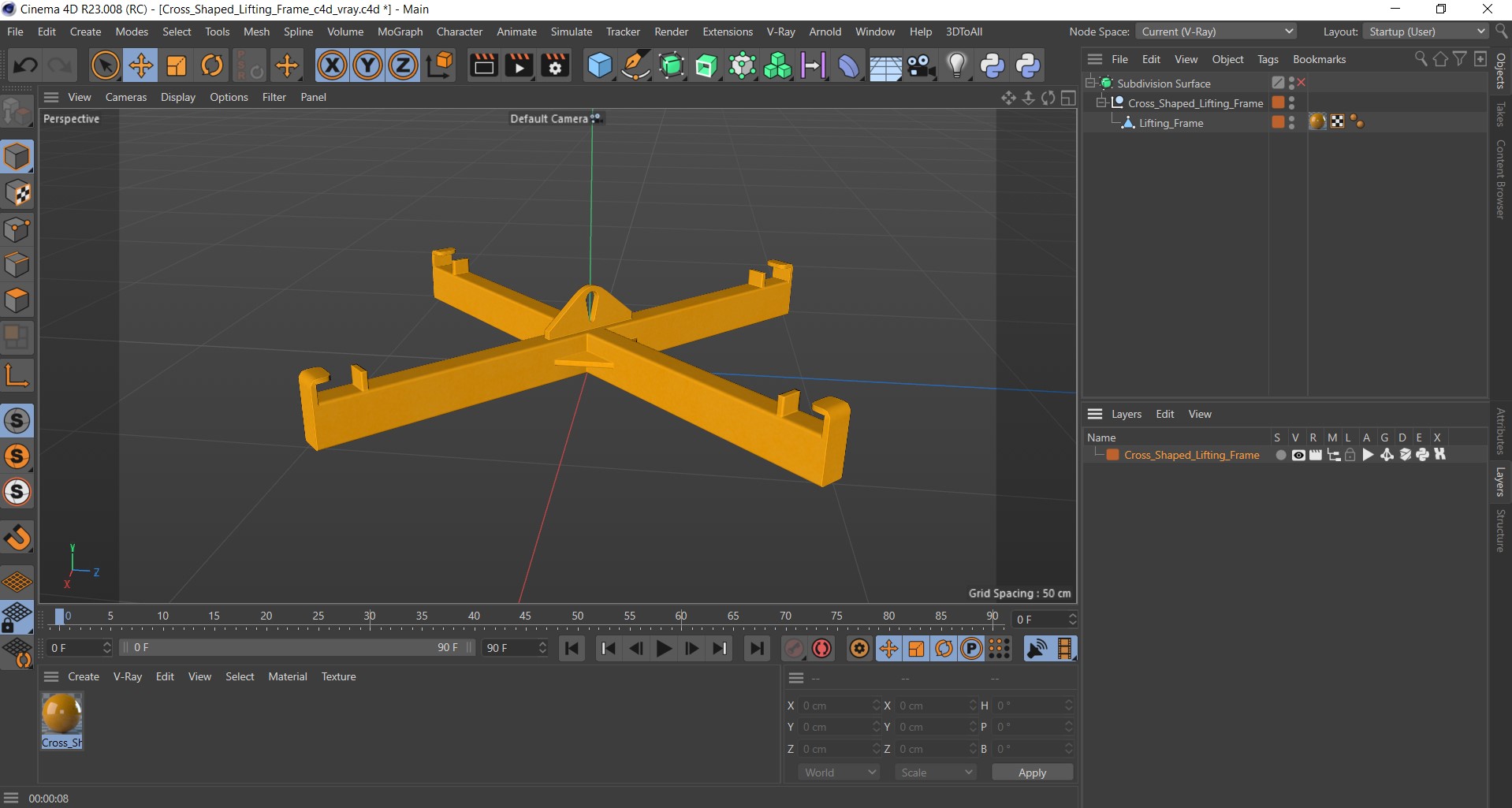 3D Cross Shaped Lifting Frame