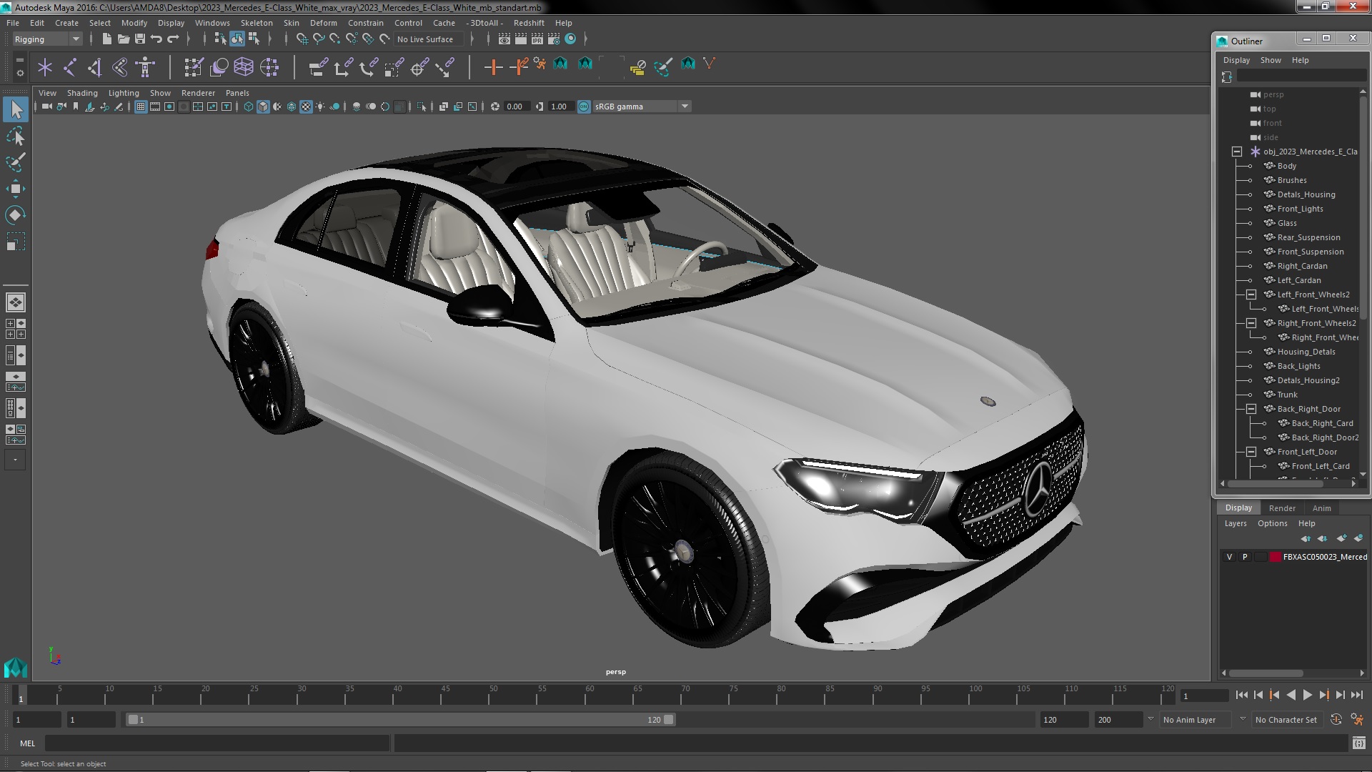 2023 Mercedes E-Class White 3D