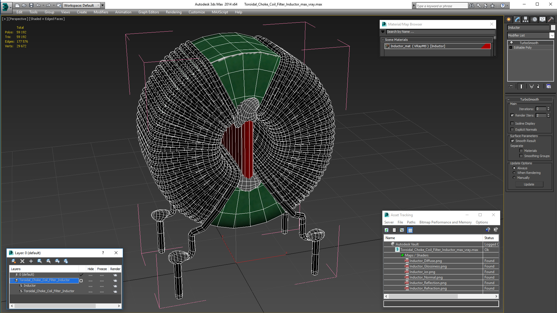3D model Toroidal Choke Coil Filter Inductor