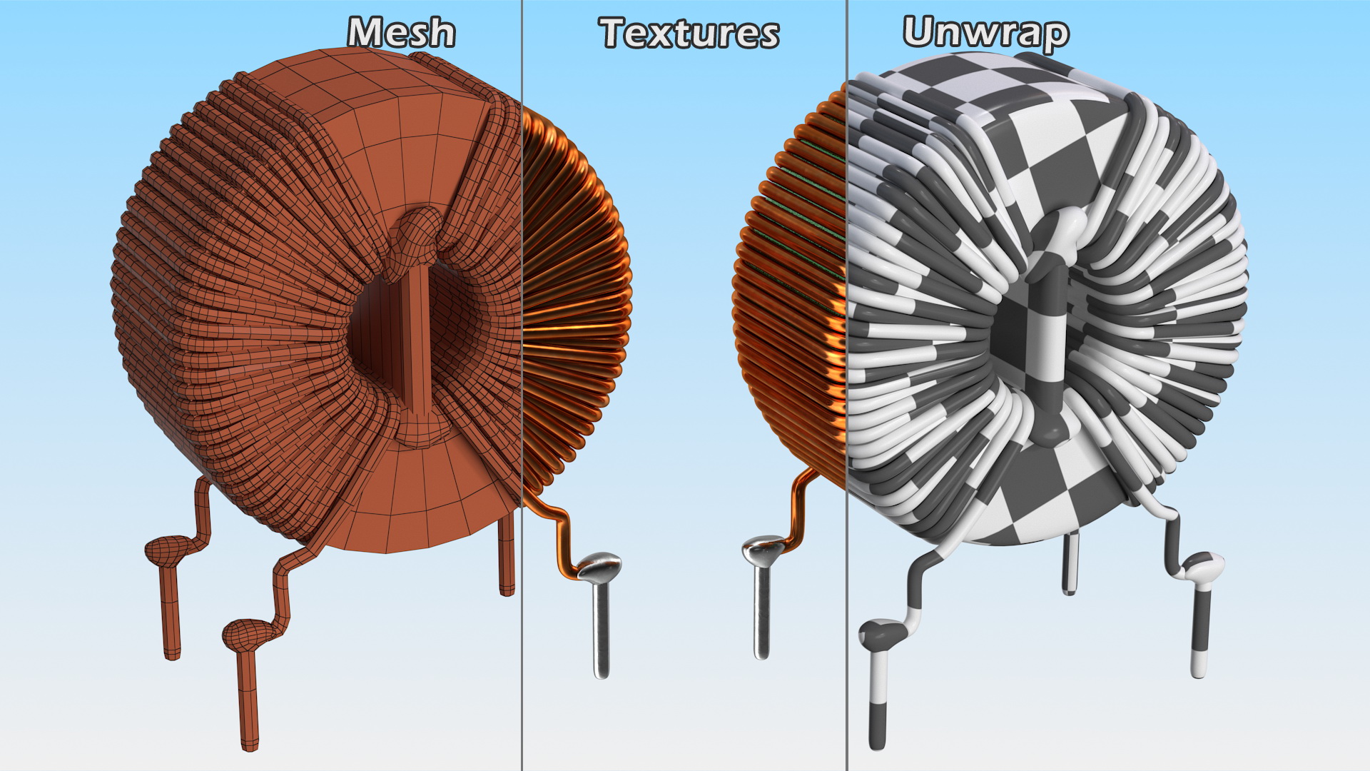 3D model Toroidal Choke Coil Filter Inductor