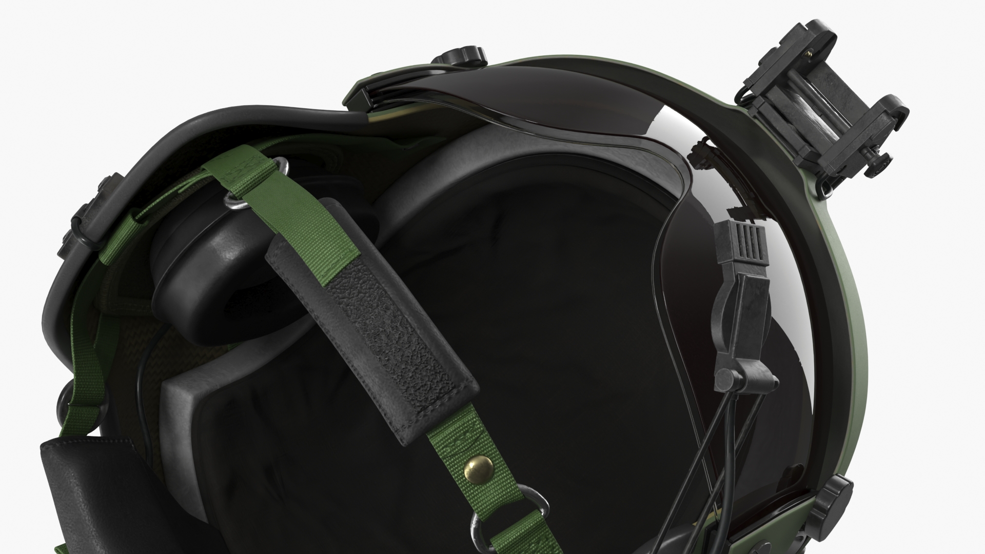 Protective Aviation Helmet with Visor Green - view 5