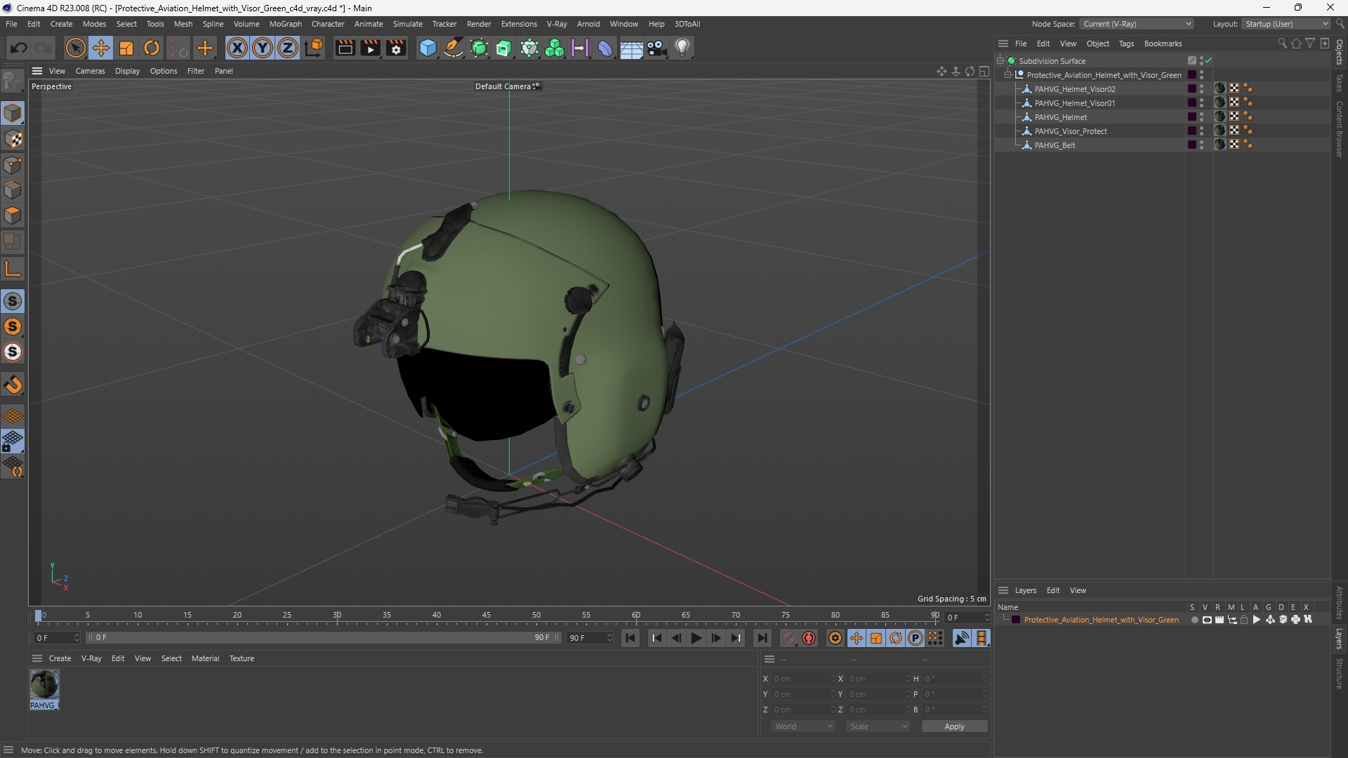 Protective Aviation Helmet with Visor Green - view 12