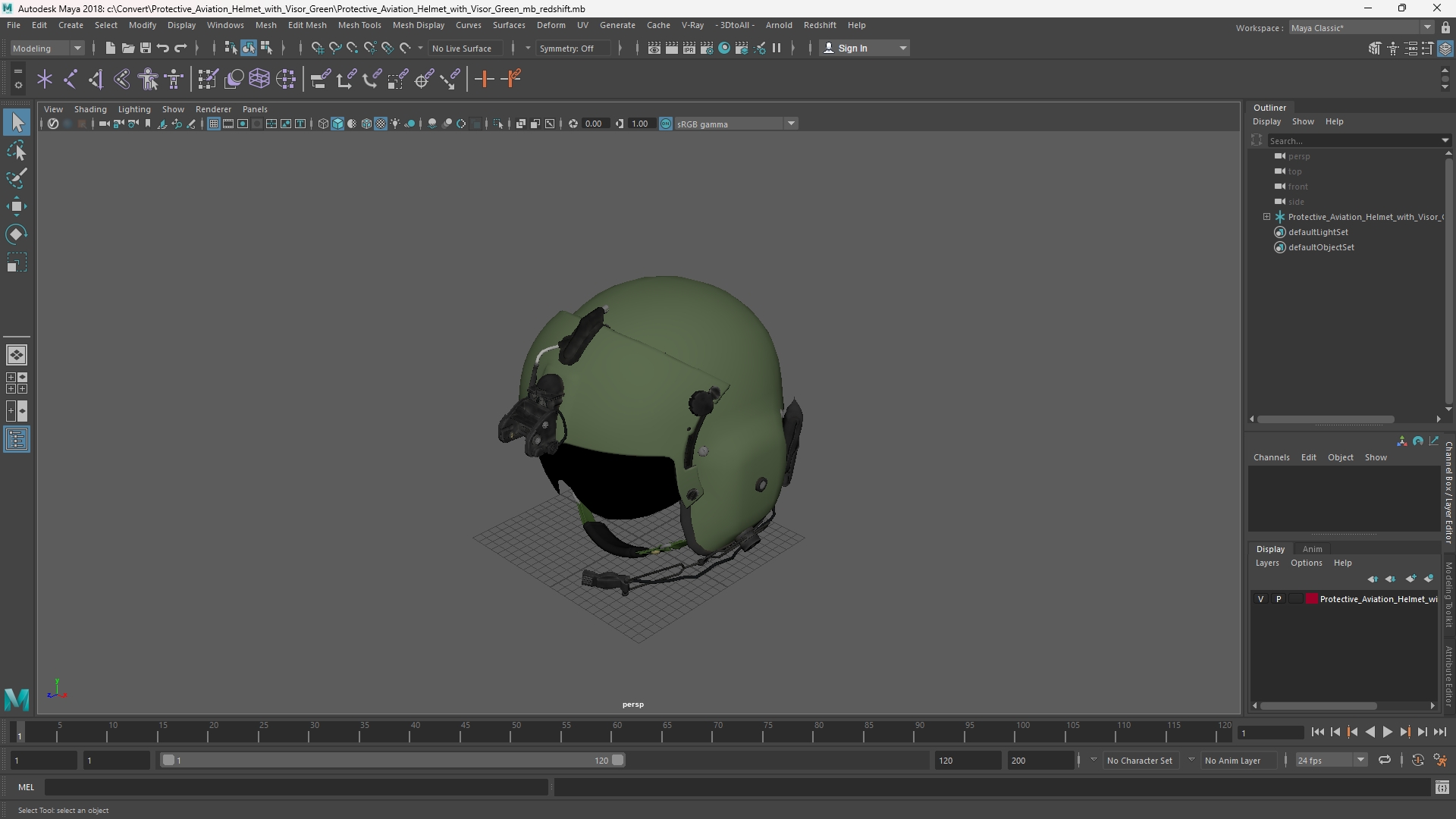 Protective Aviation Helmet with Visor Green - view 11