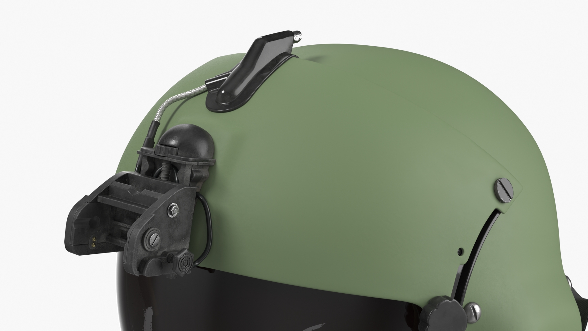 Protective Aviation Helmet with Visor Green - view 4