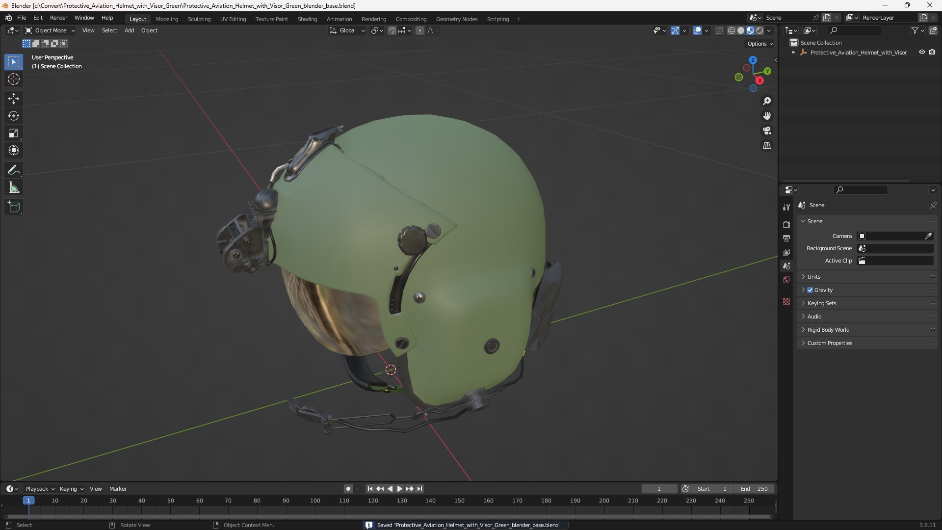 Protective Aviation Helmet with Visor Green - view 10