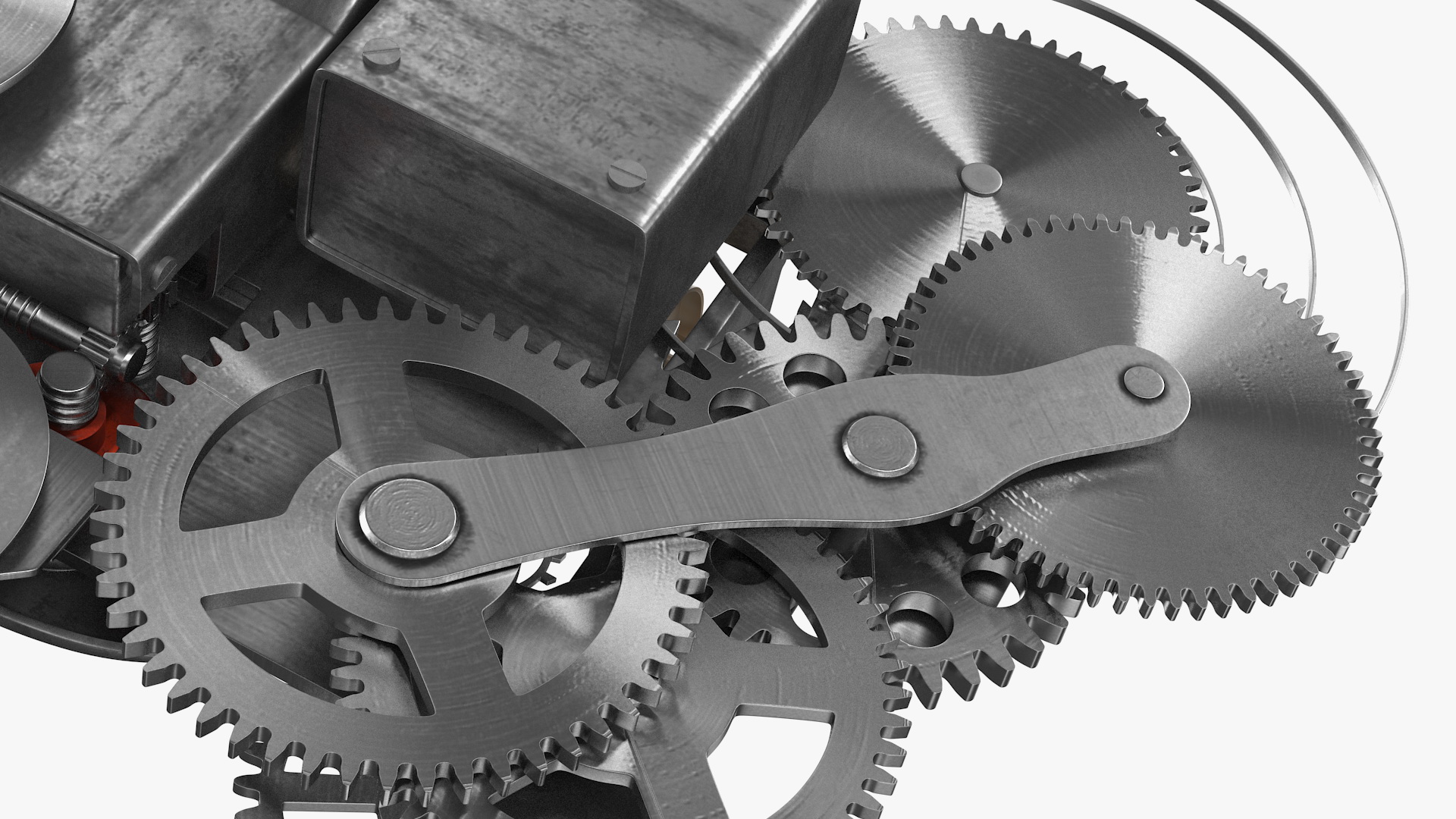 Clockwork Gear with Counter Mechanism Silver 3D model