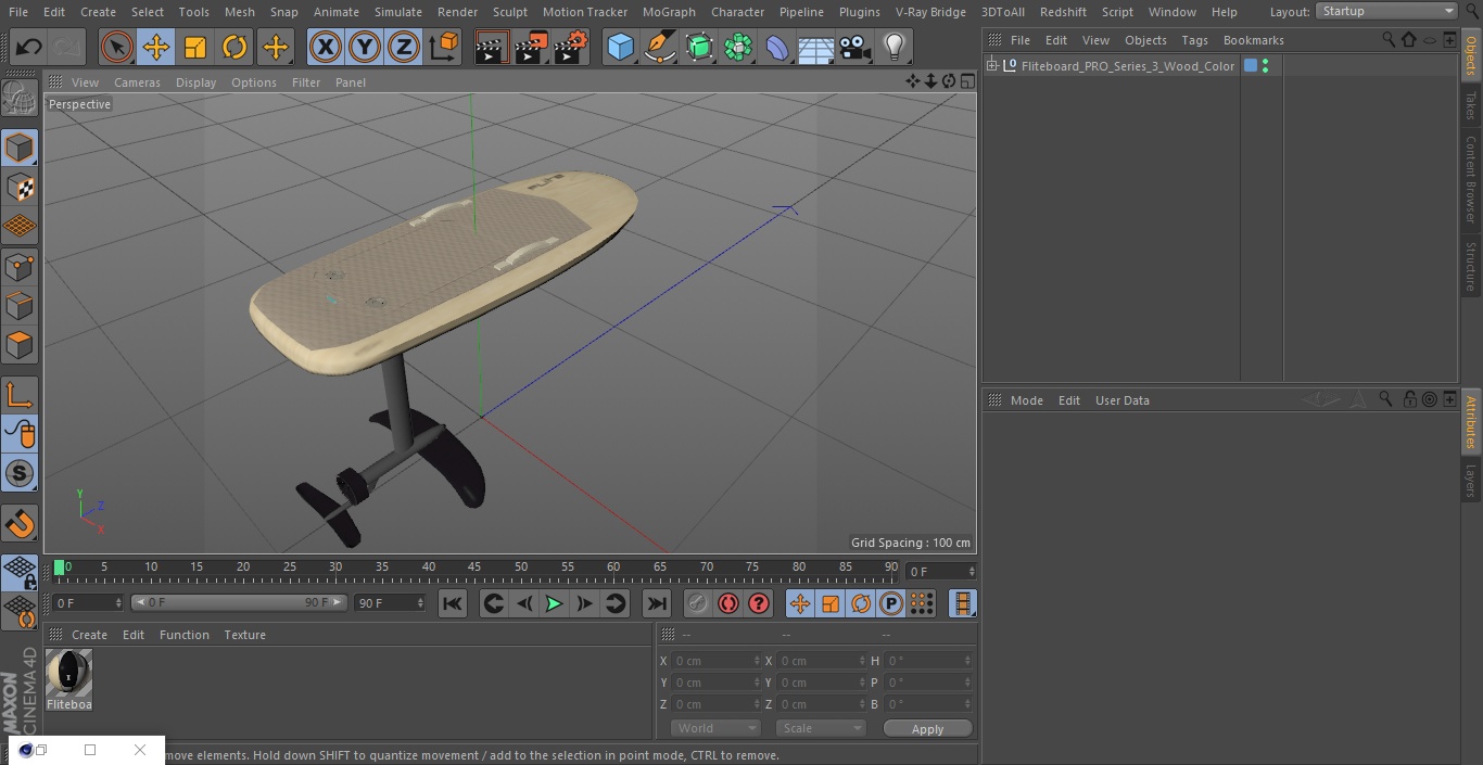 Fliteboard PRO Series 3 Wood Color 3D model