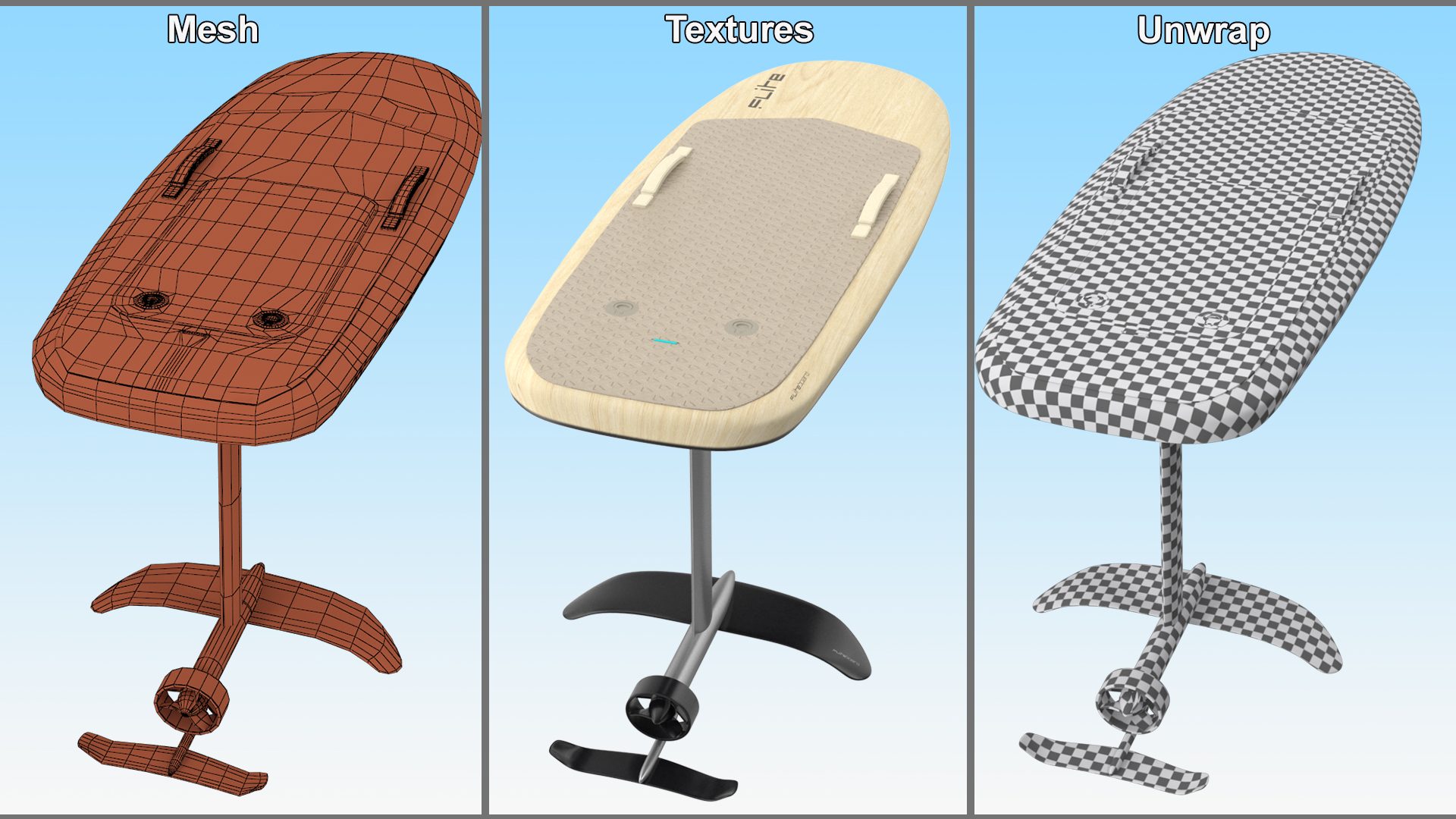 Fliteboard PRO Series 3 Wood Color 3D model
