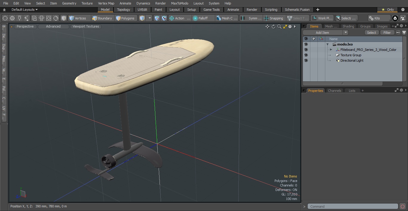 Fliteboard PRO Series 3 Wood Color 3D model
