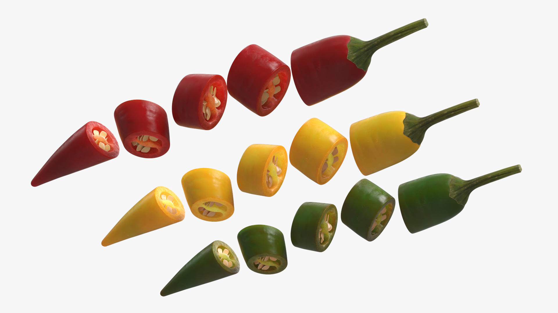 Chopped Chili Peppers with Seeds Set Mixed, view 4