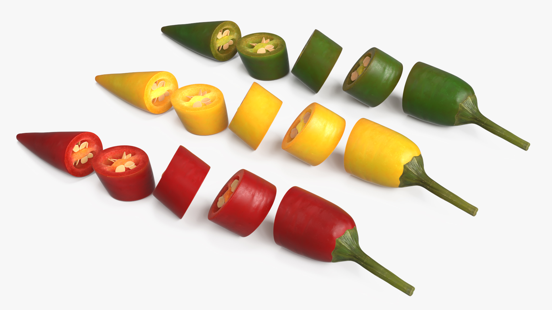 Chopped Chili Peppers with Seeds Set Mixed, view 5