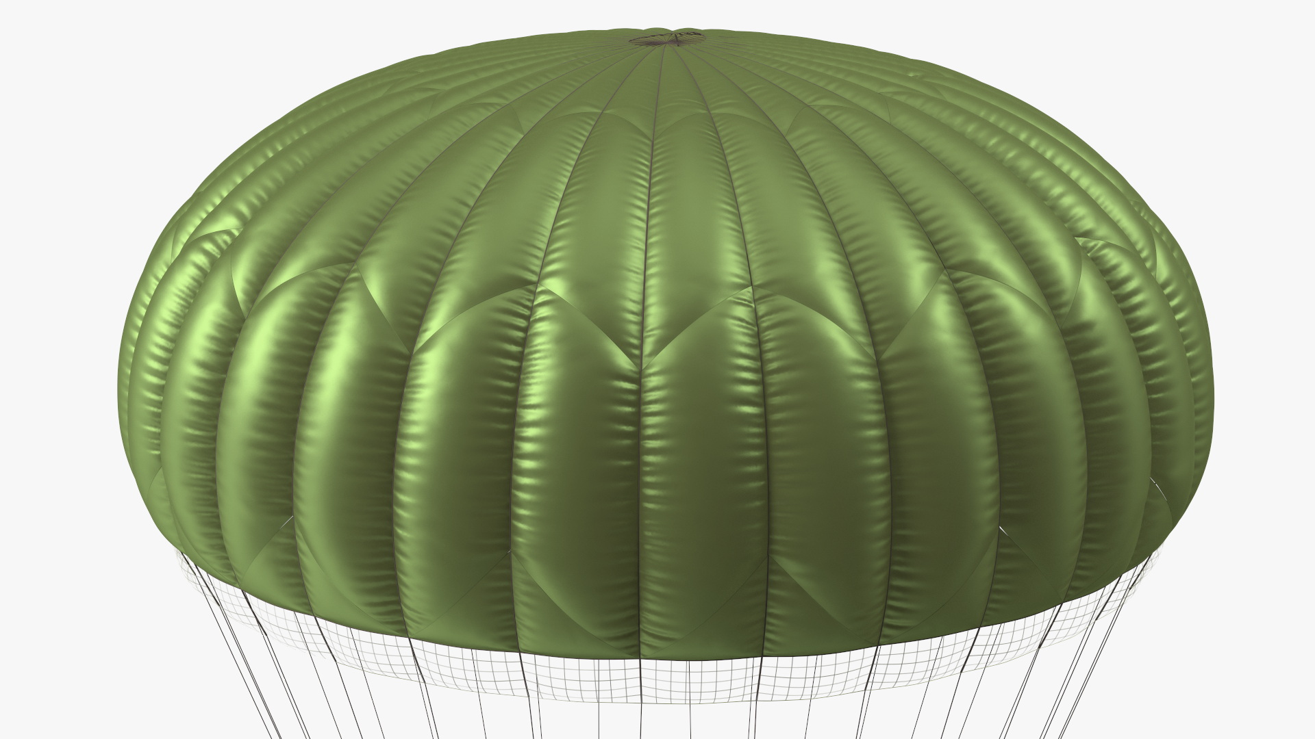 Parachute with US Military Pilot 3D