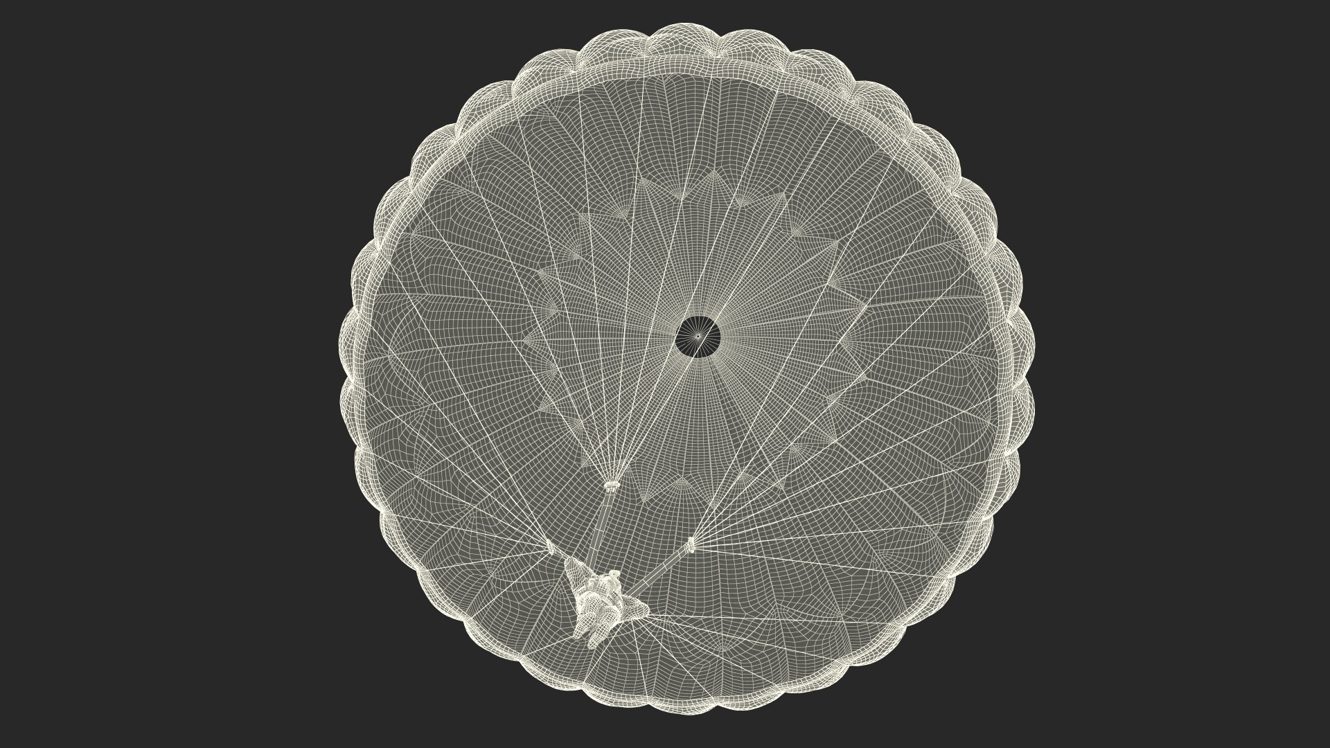 Parachute with US Military Pilot 3D
