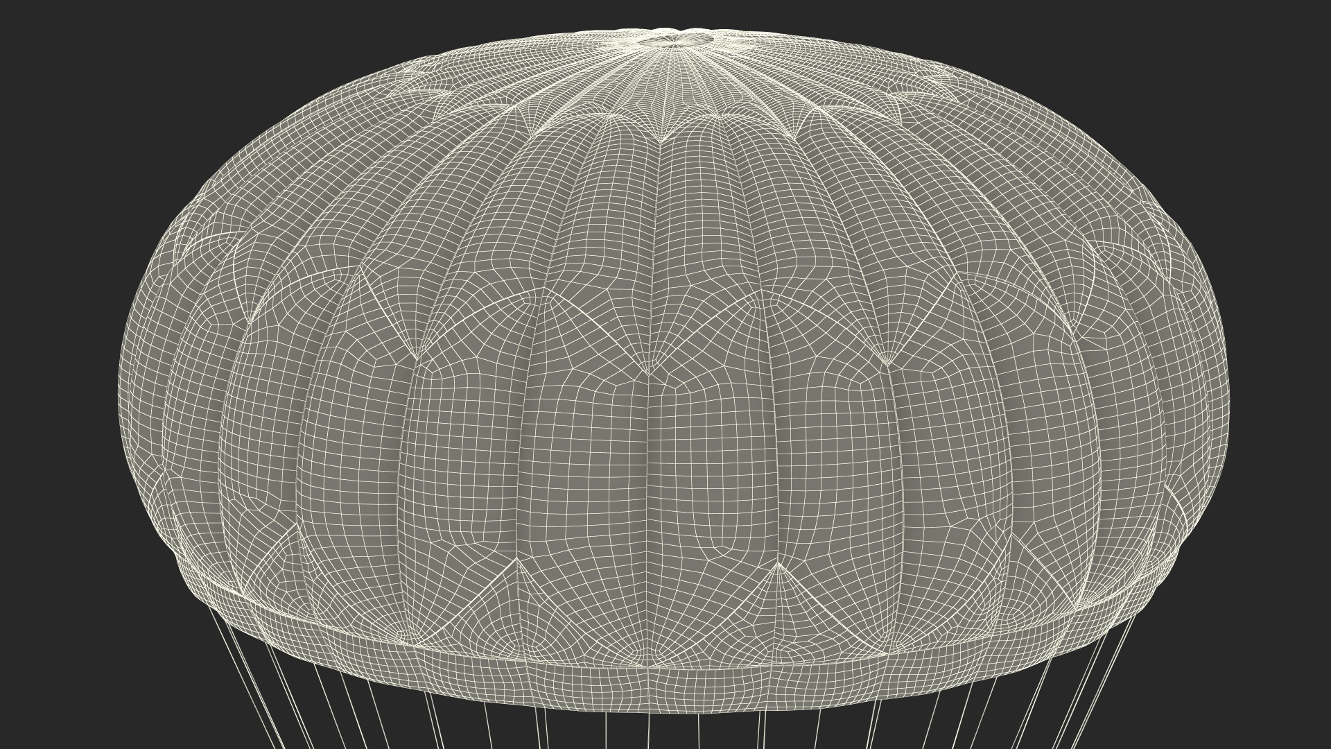 Parachute with US Military Pilot 3D