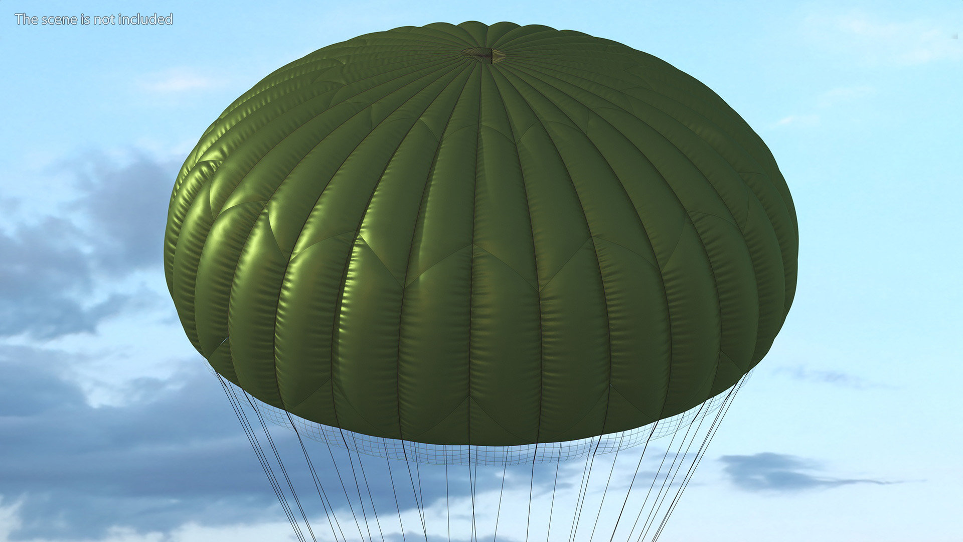 Parachute with US Military Pilot 3D