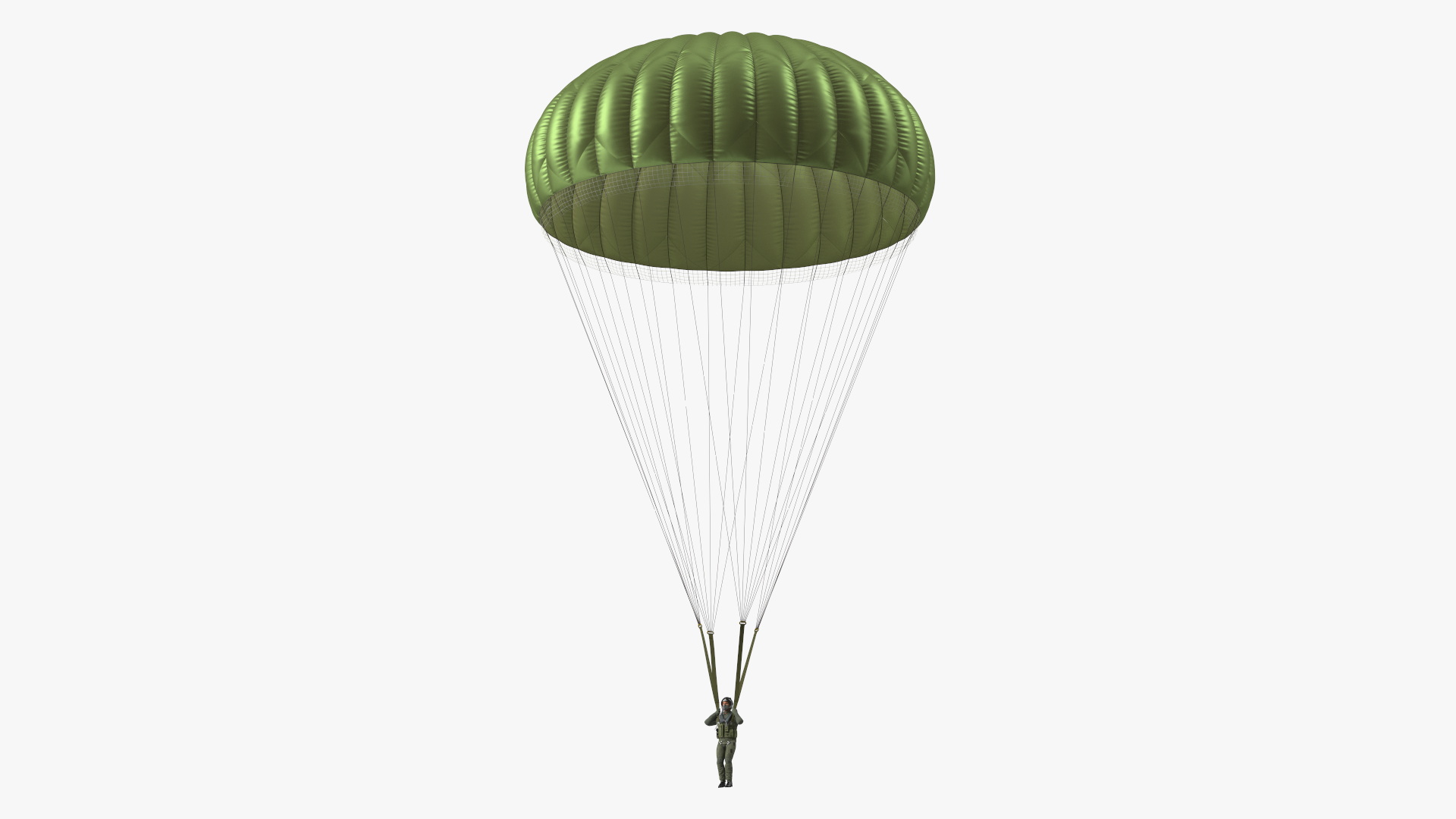 Parachute with US Military Pilot 3D