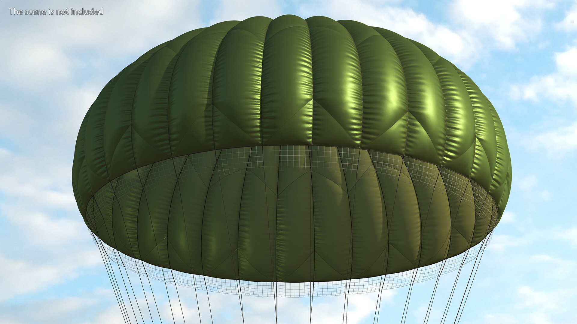 Parachute with US Military Pilot 3D