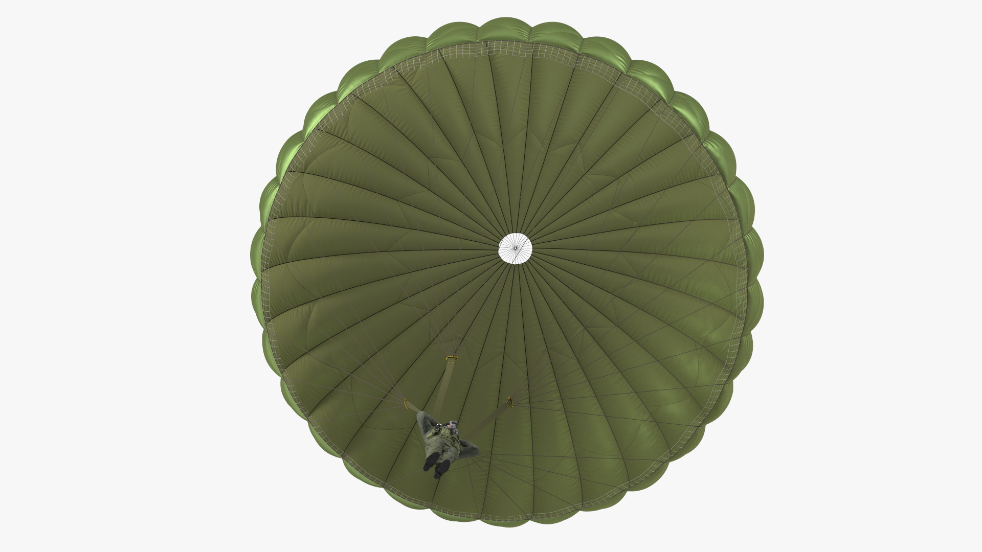 Parachute with US Military Pilot 3D