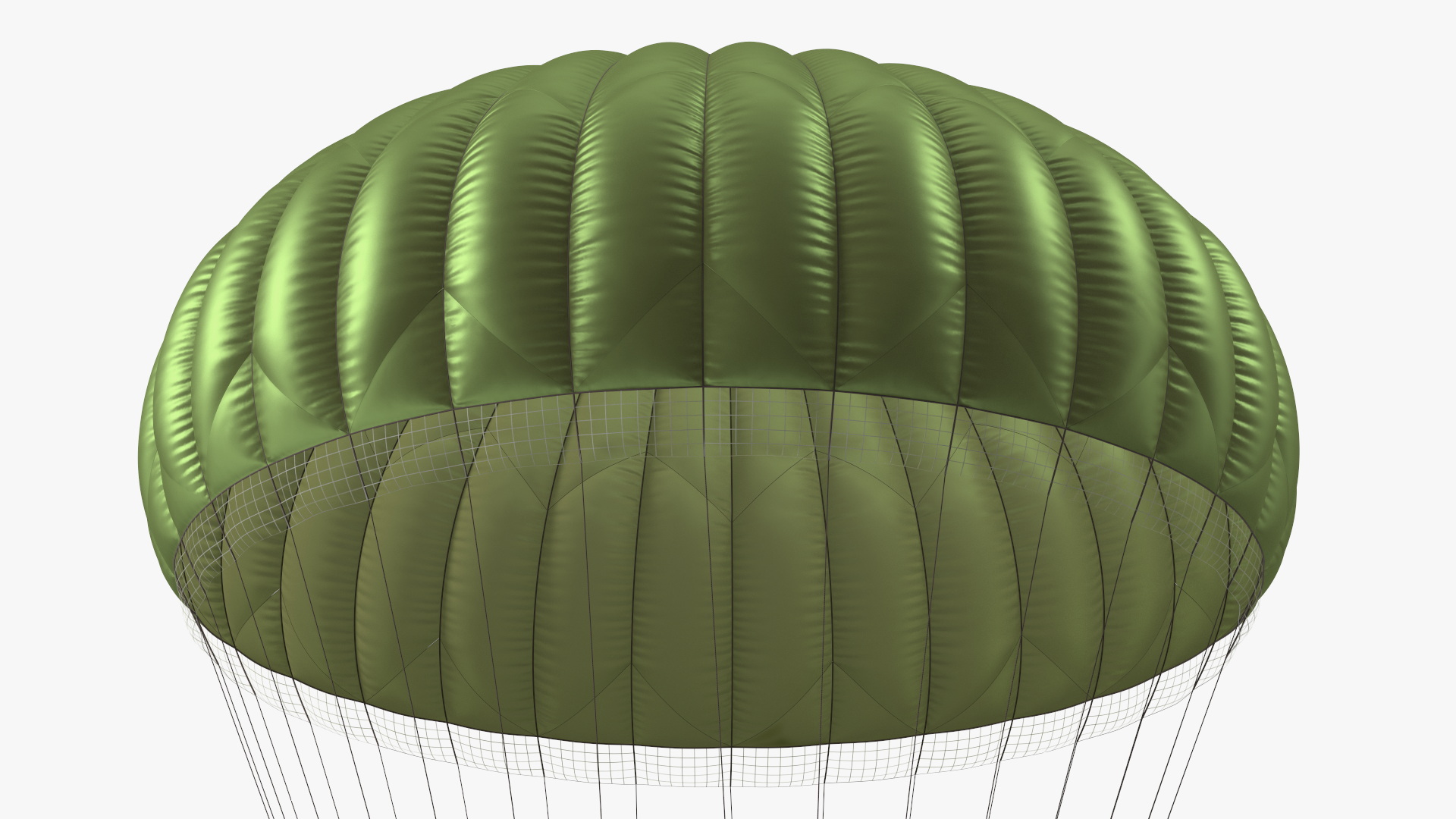 Parachute with US Military Pilot 3D
