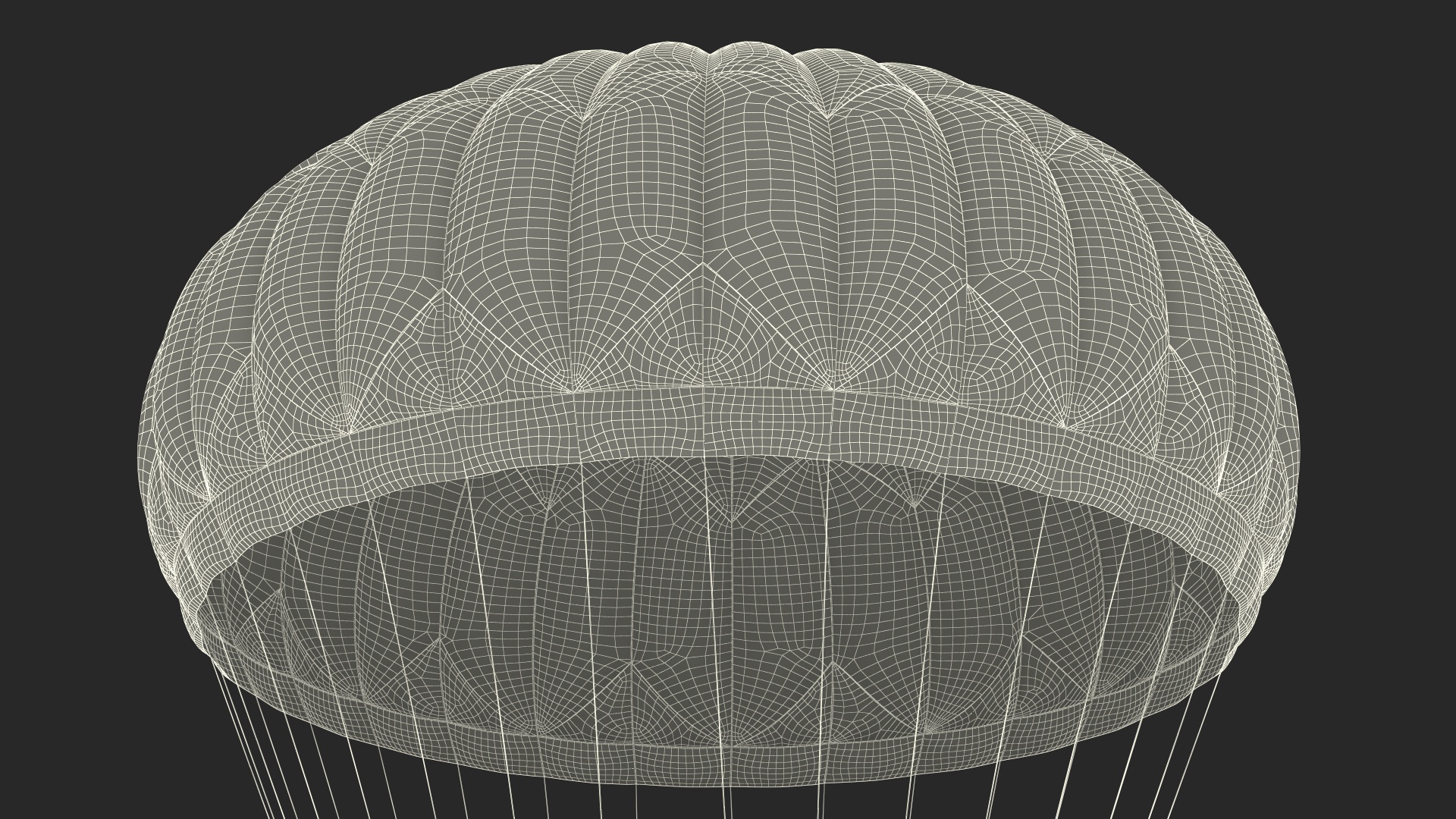 Parachute with US Military Pilot 3D