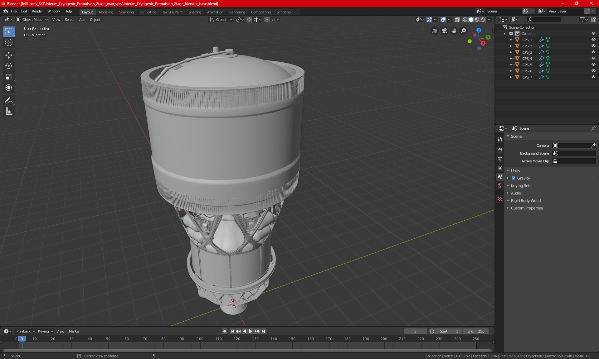 Interim Cryogenic Propulsion Stage 3D model
