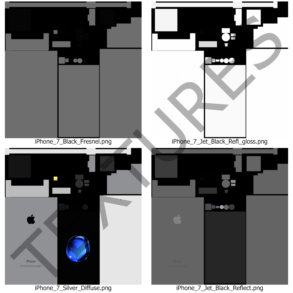 3D IPhone 7 Jet Black model