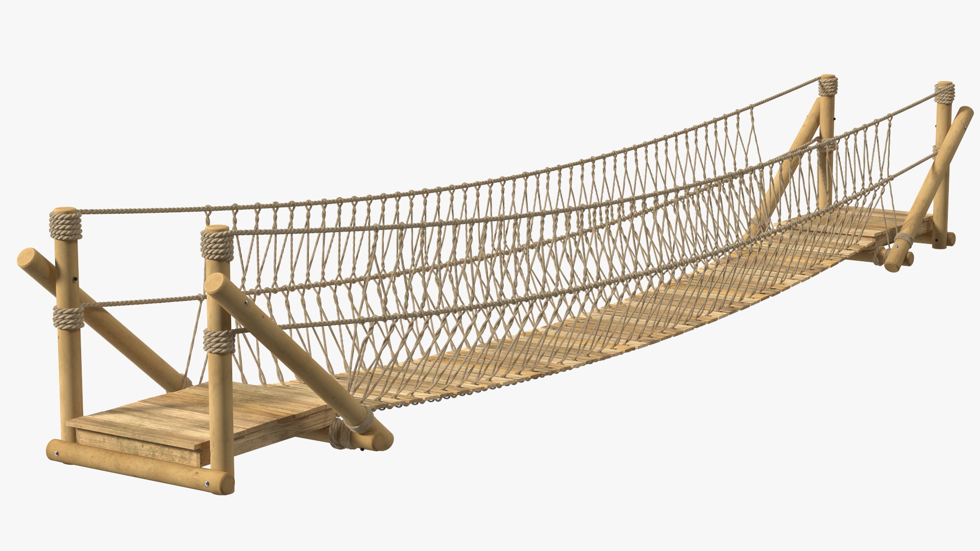 3D Medium Rope Bridge model