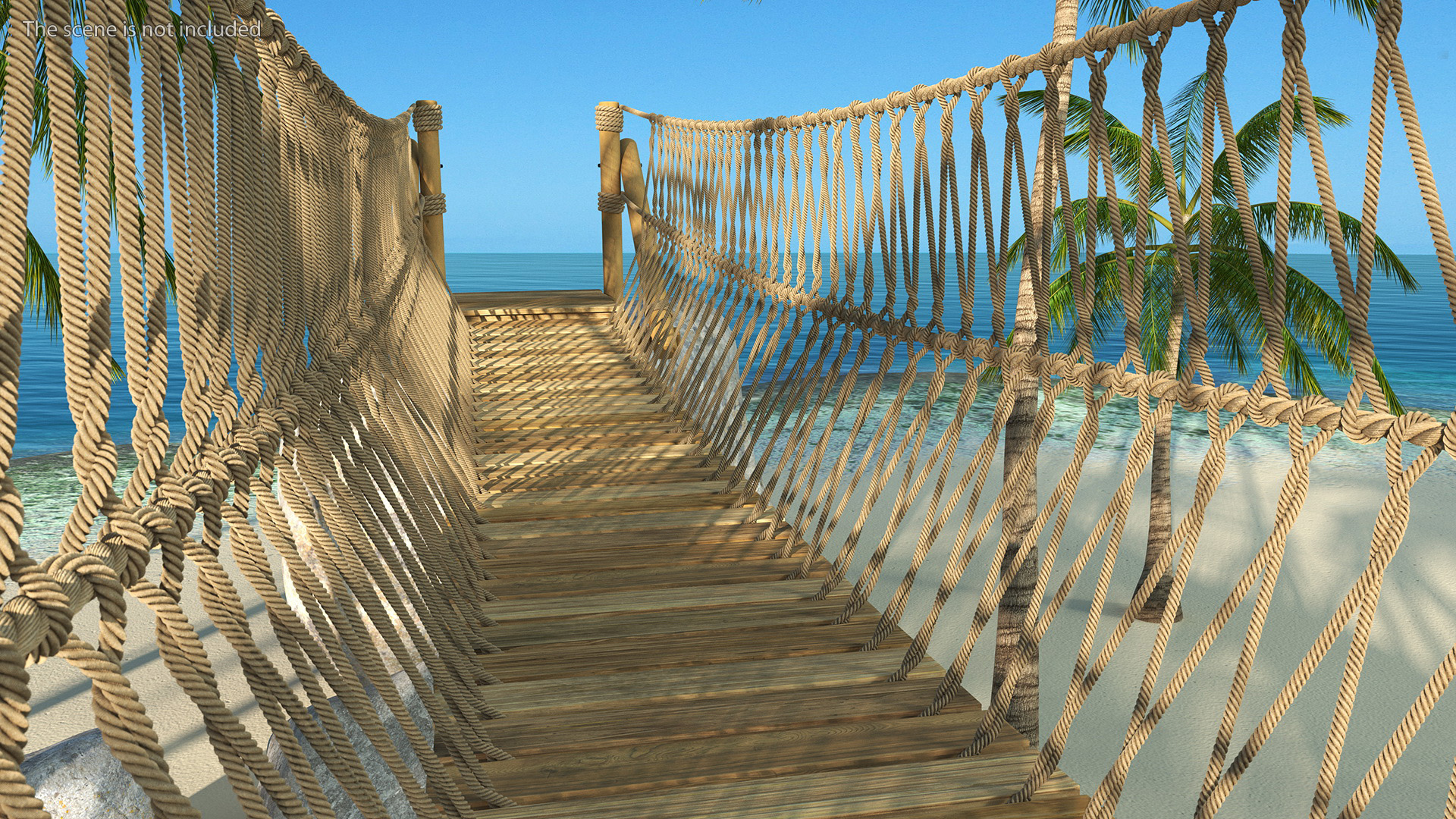 3D Medium Rope Bridge model