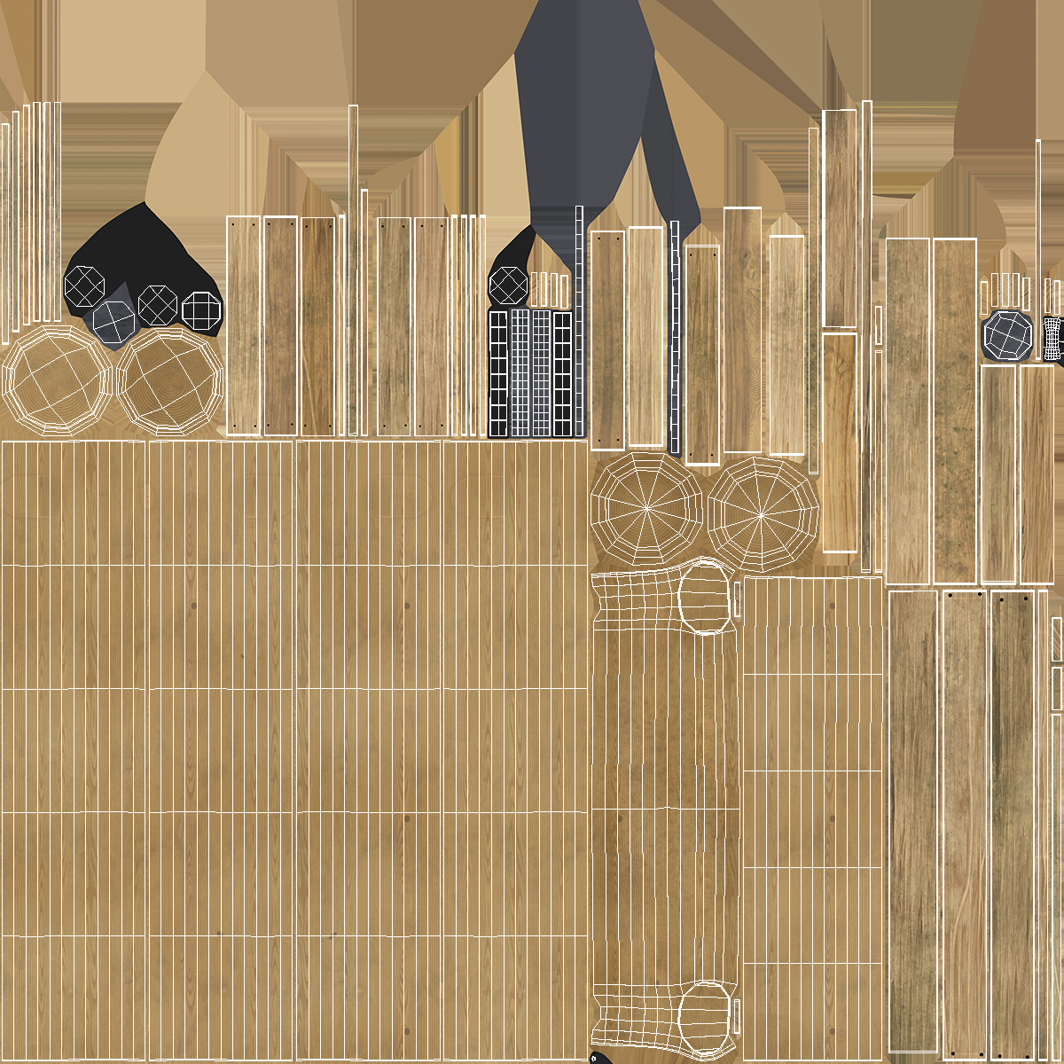 3D Medium Rope Bridge model