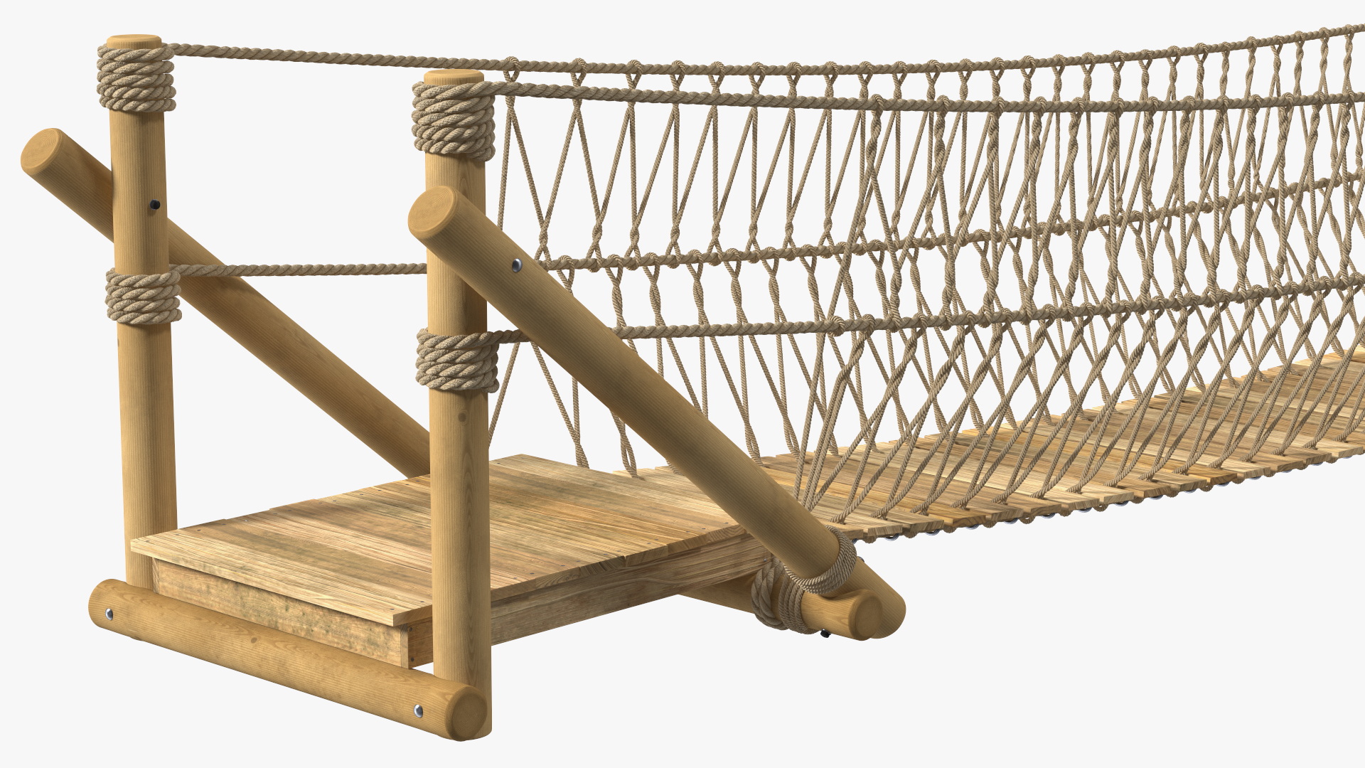 3D Medium Rope Bridge model