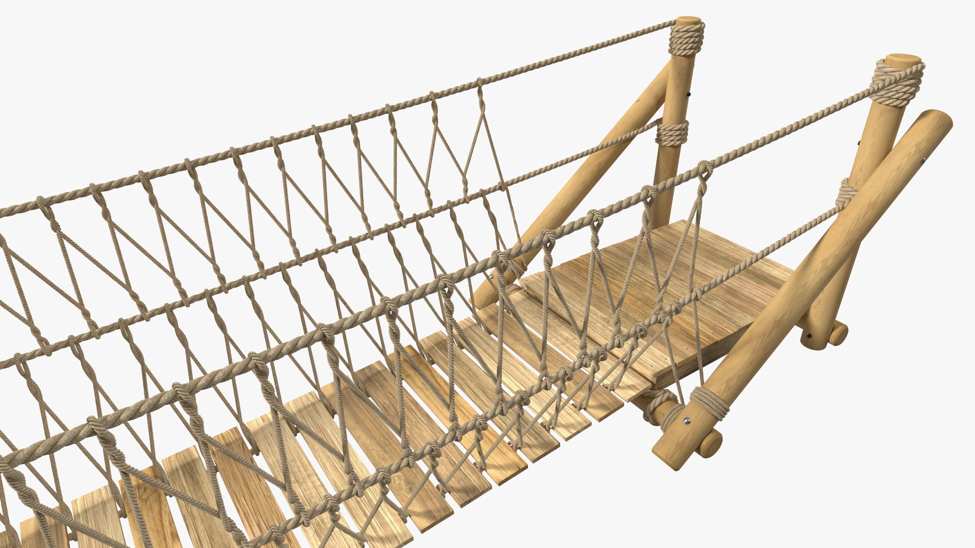 3D Medium Rope Bridge model