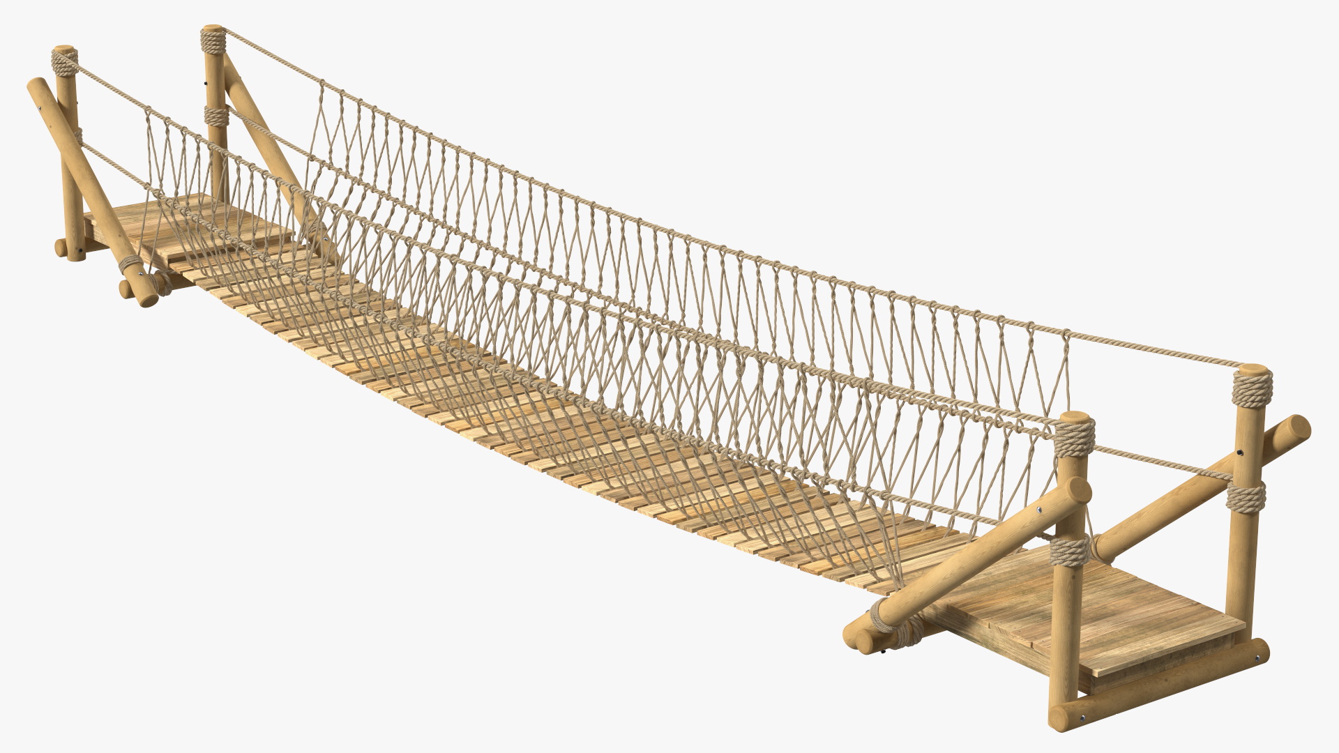 3D Medium Rope Bridge model