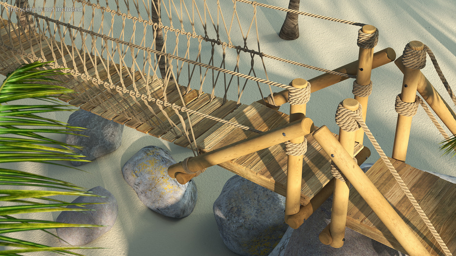 3D Medium Rope Bridge model