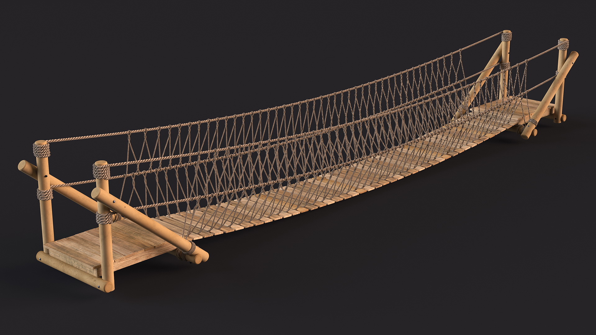 3D Medium Rope Bridge model