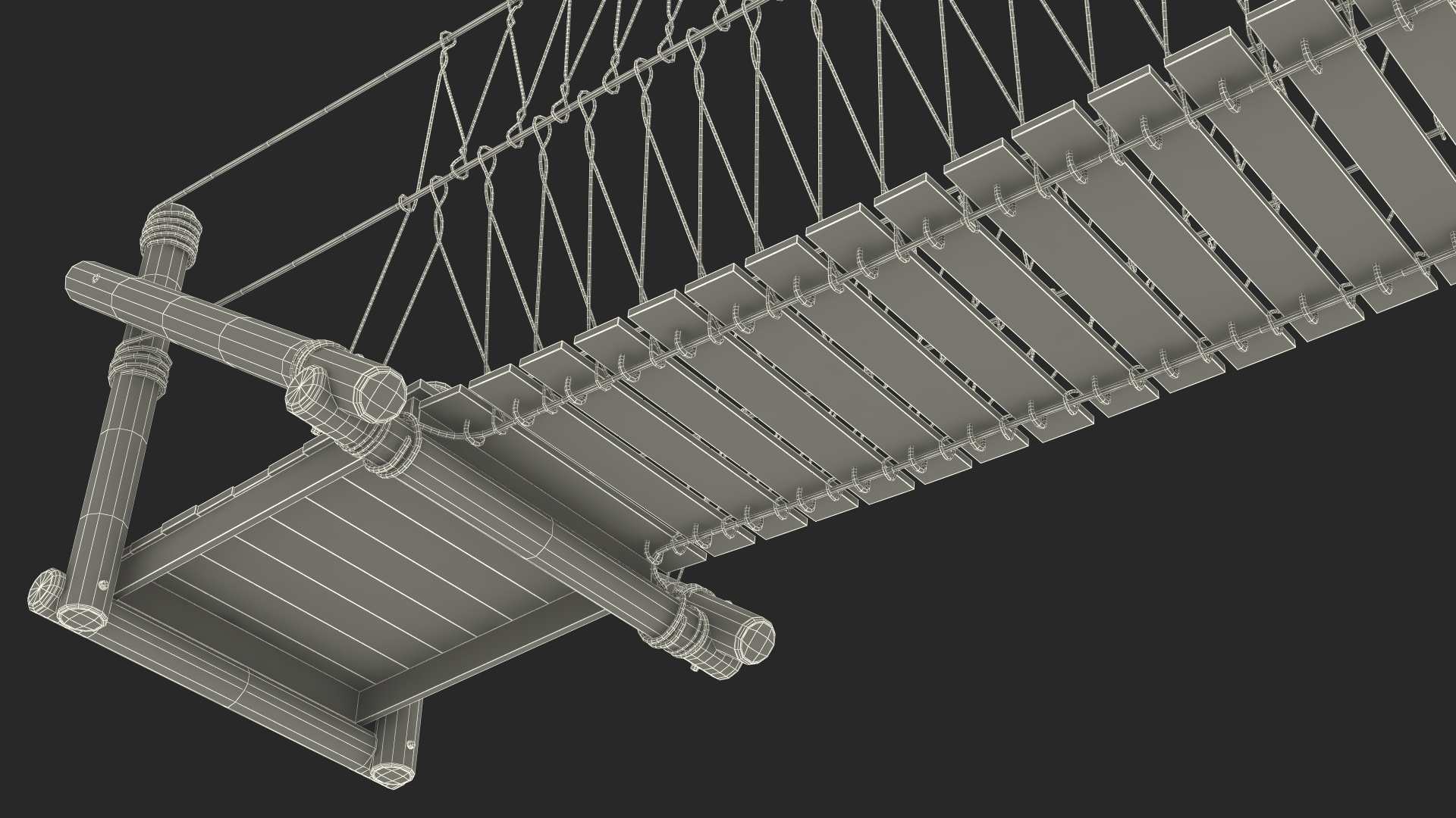 3D Medium Rope Bridge model