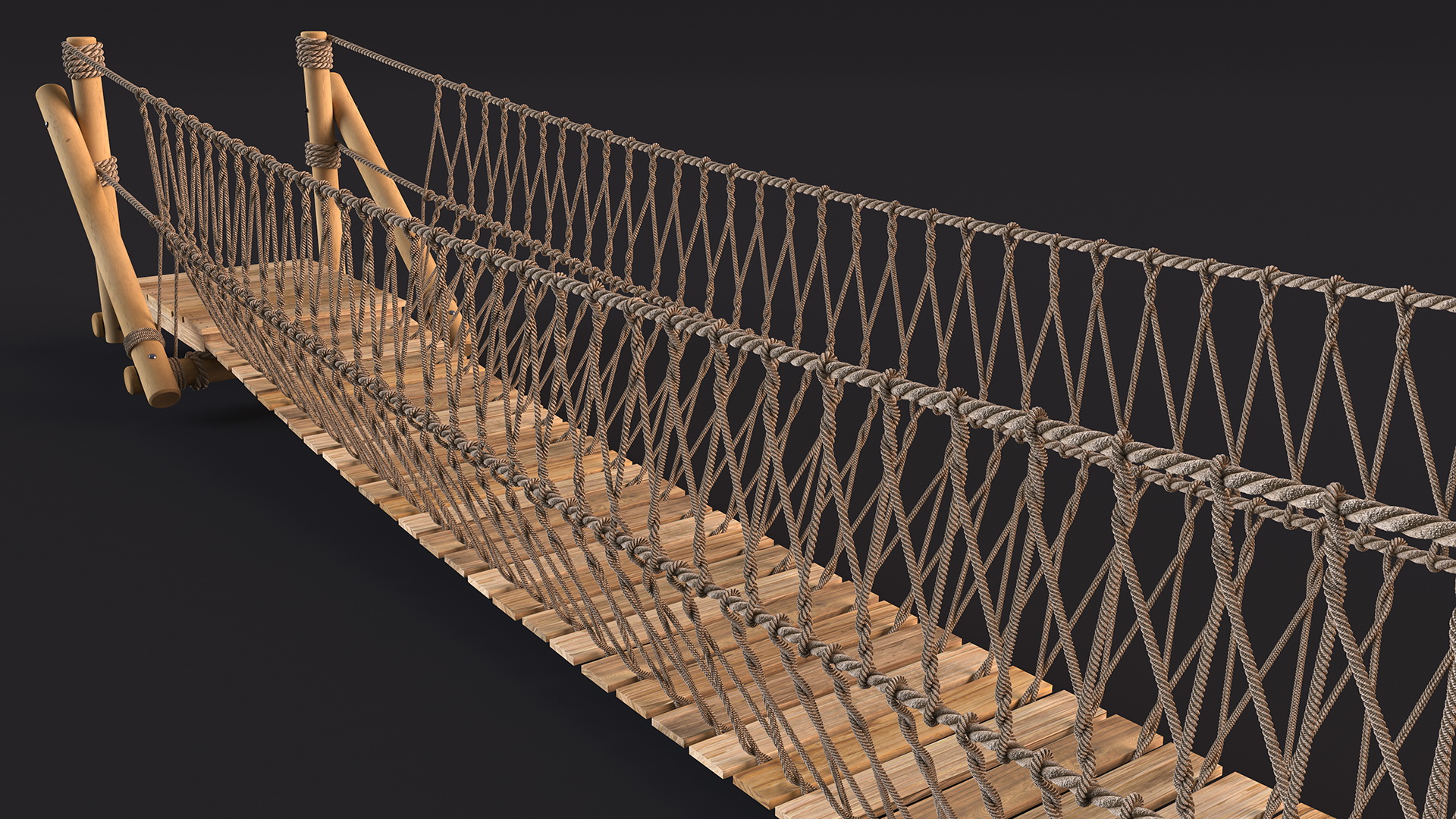 3D Medium Rope Bridge model