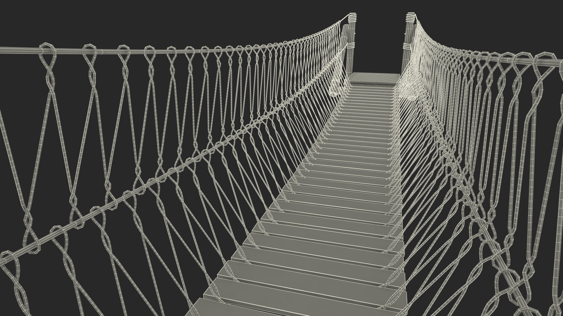 3D Medium Rope Bridge model