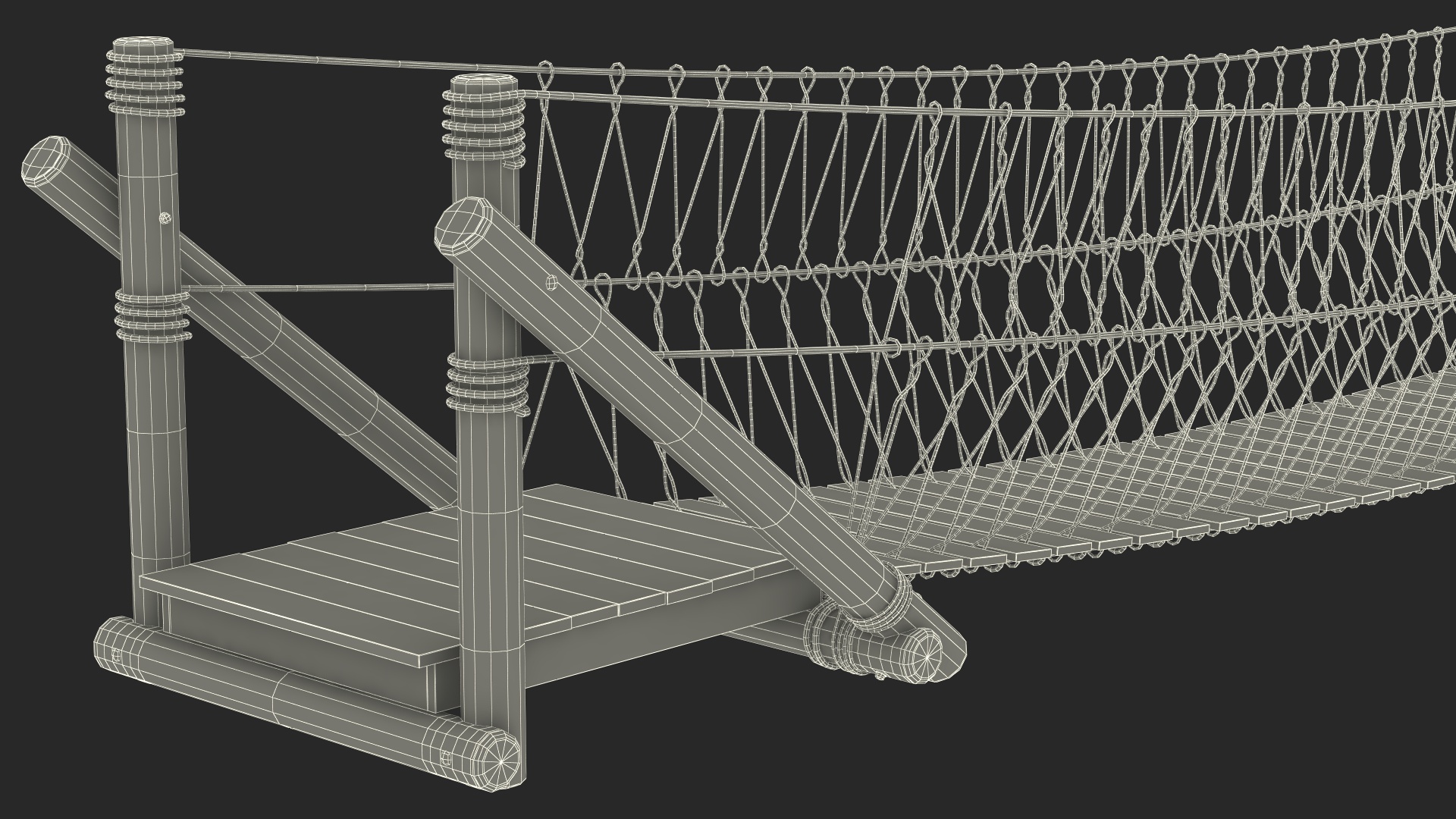 3D Medium Rope Bridge model