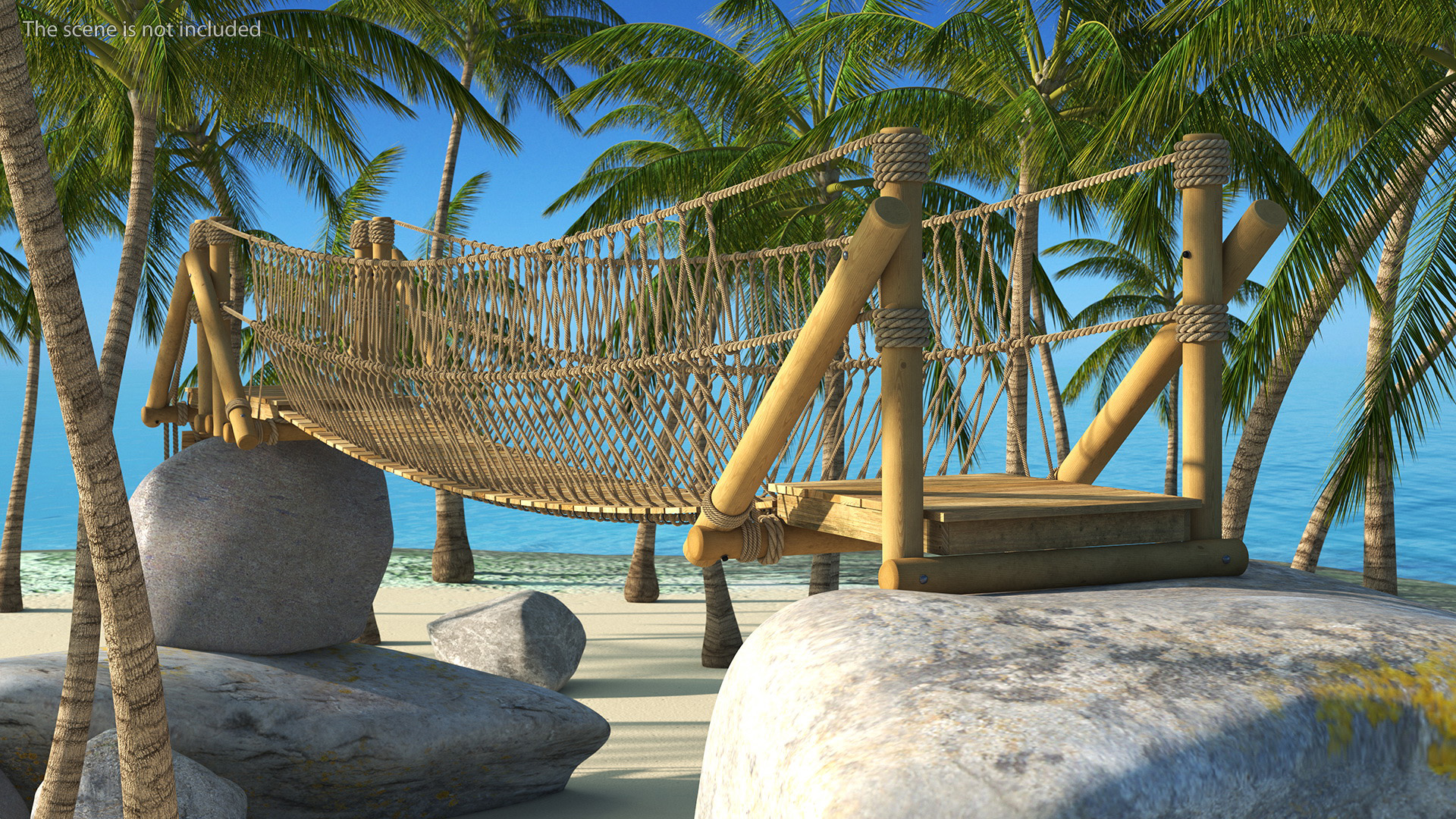 3D Medium Rope Bridge model