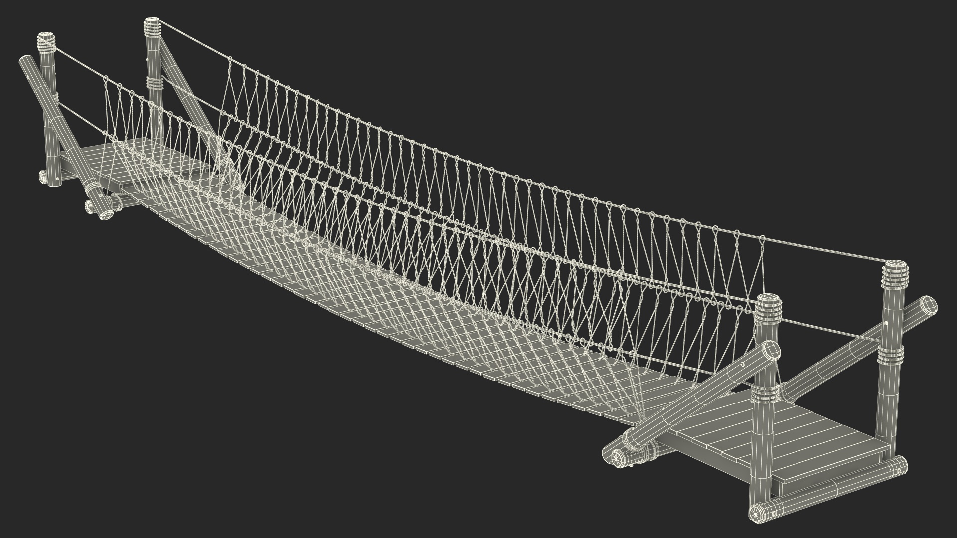 3D Medium Rope Bridge model