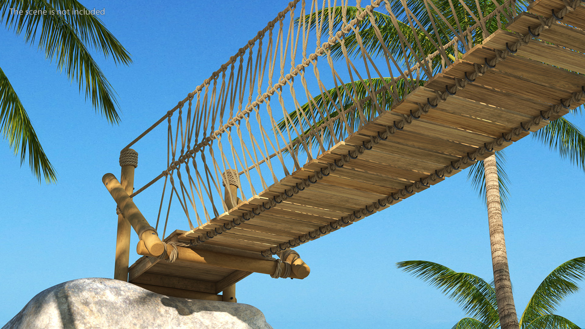 3D Medium Rope Bridge model