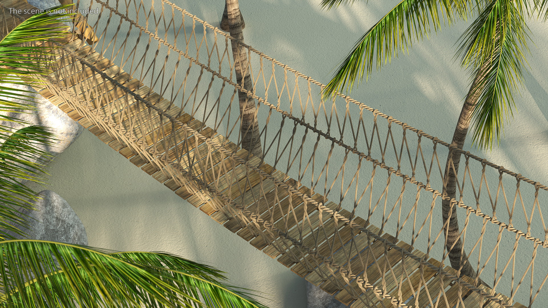 3D Medium Rope Bridge model