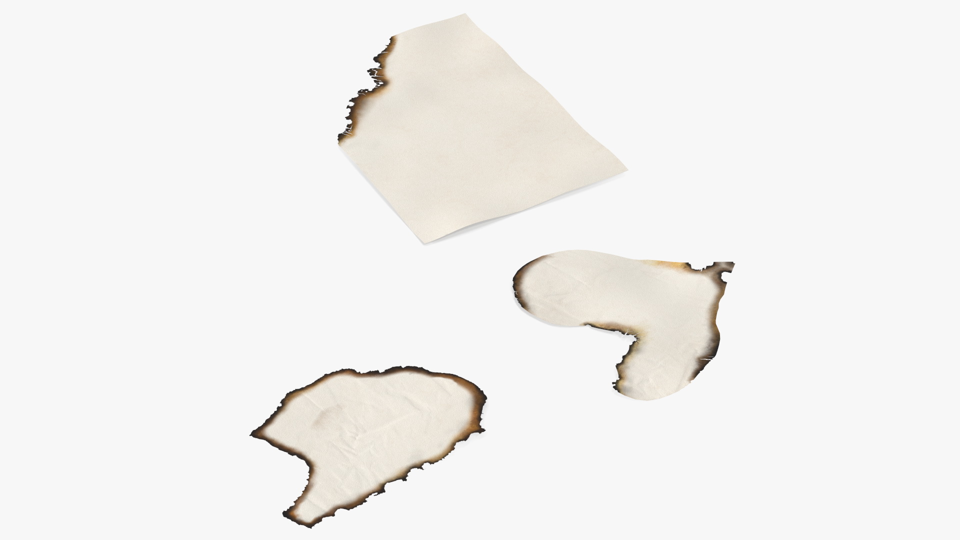 3D Burnt Pieces of Paper