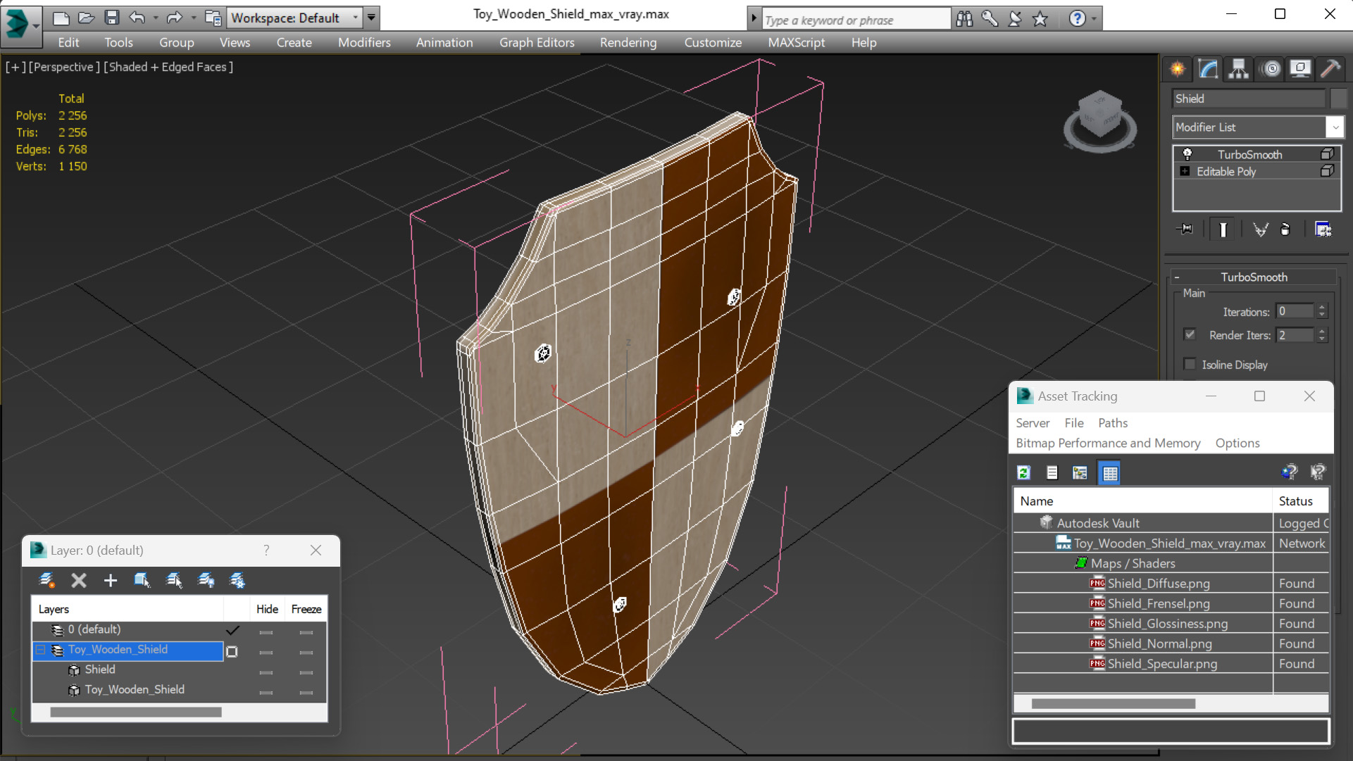 Toy Wooden Shield 3D